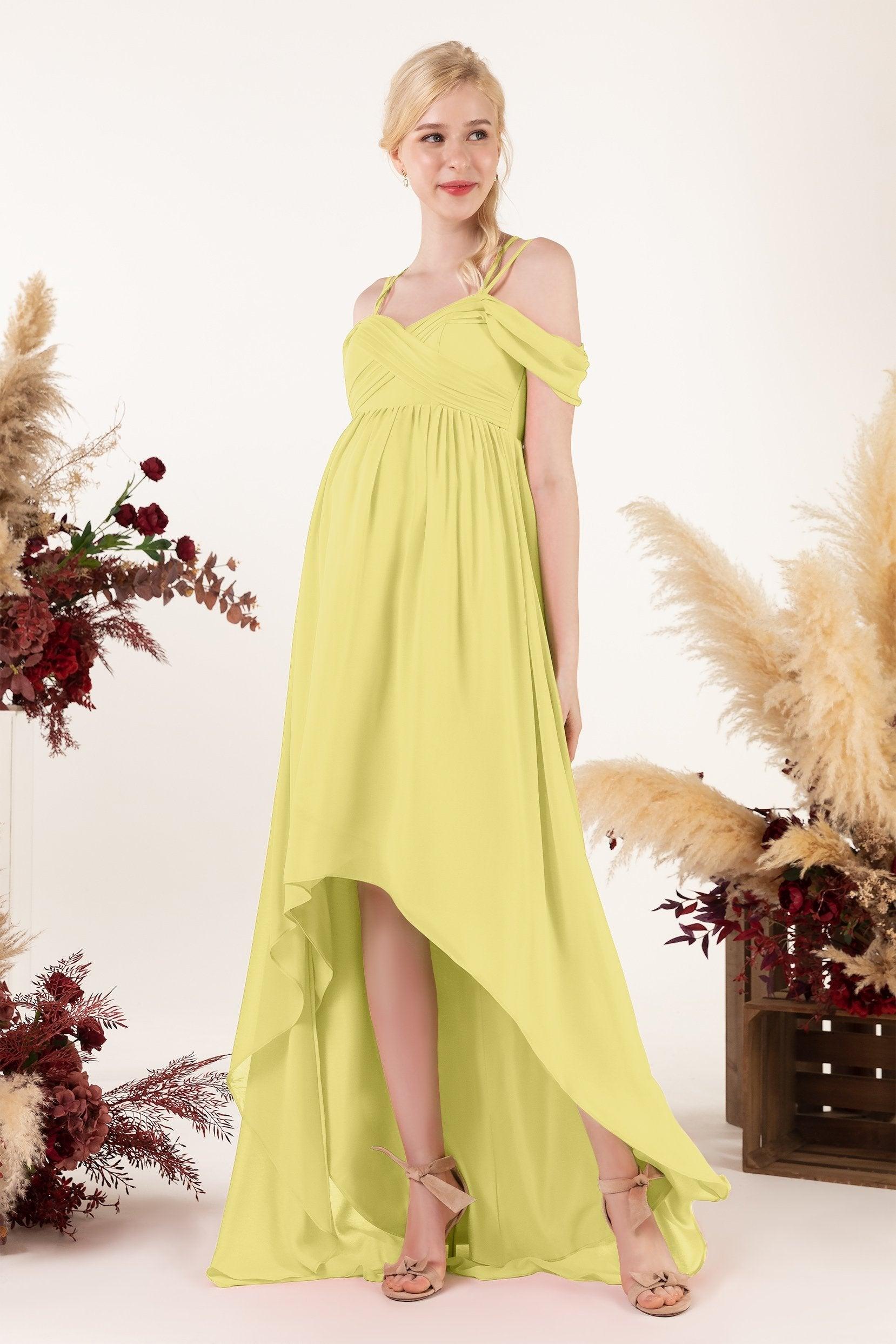 Asymmetrical Sweep Train Chiffon Bridesmaid Dress CB0464M - COCOMELODY