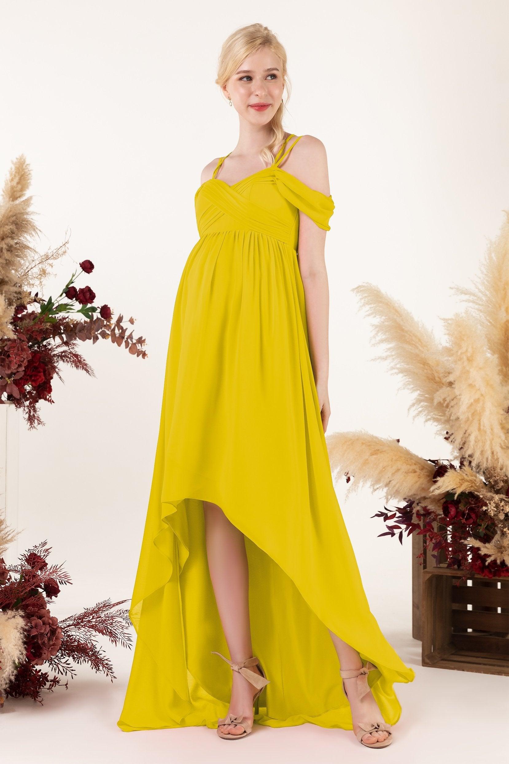 Asymmetrical Sweep Train Chiffon Bridesmaid Dress CB0464M - COCOMELODY