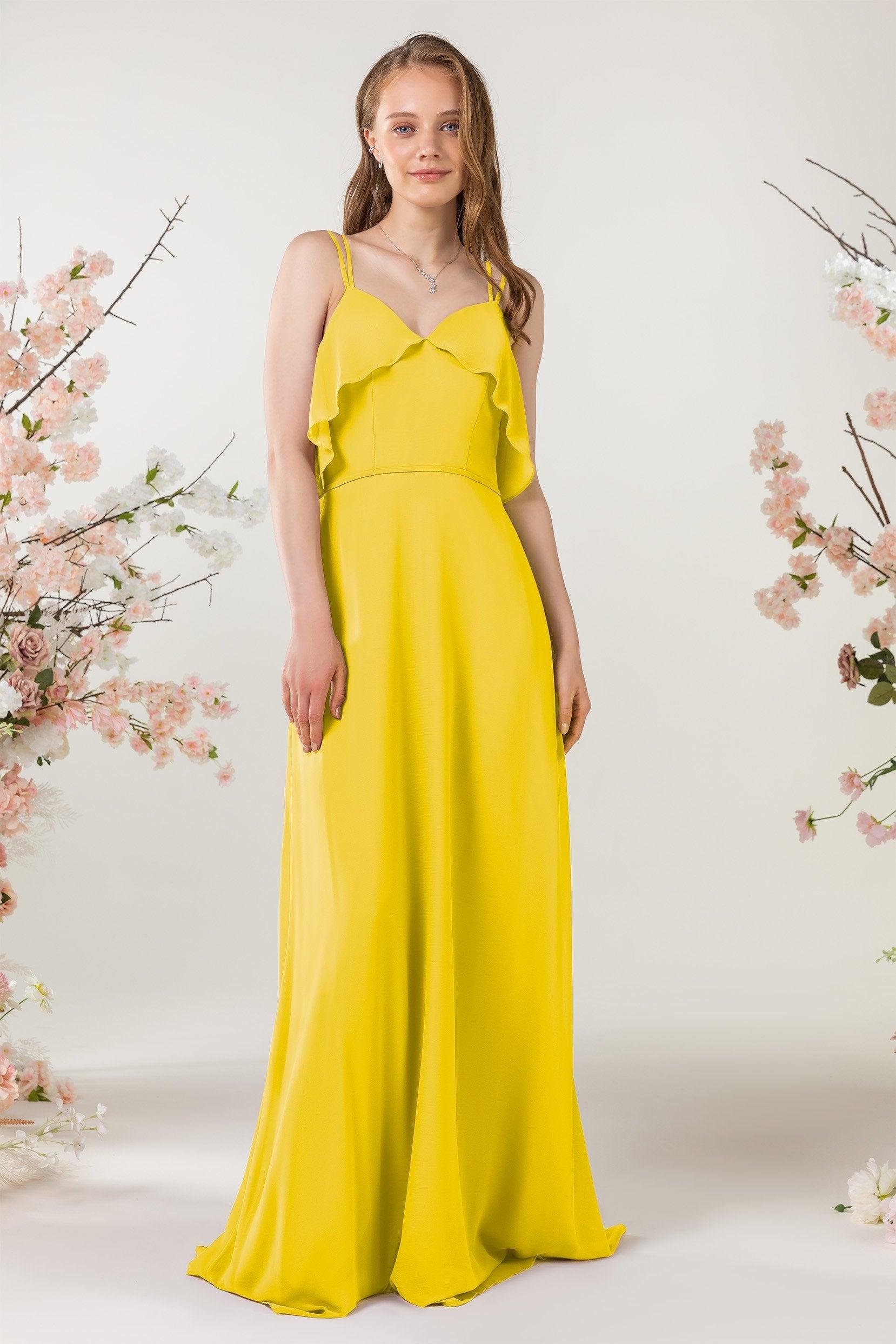 Sheath Sweep-Brush Train Chiffon Bridesmaid Dress CB0472 - COCOMELODY