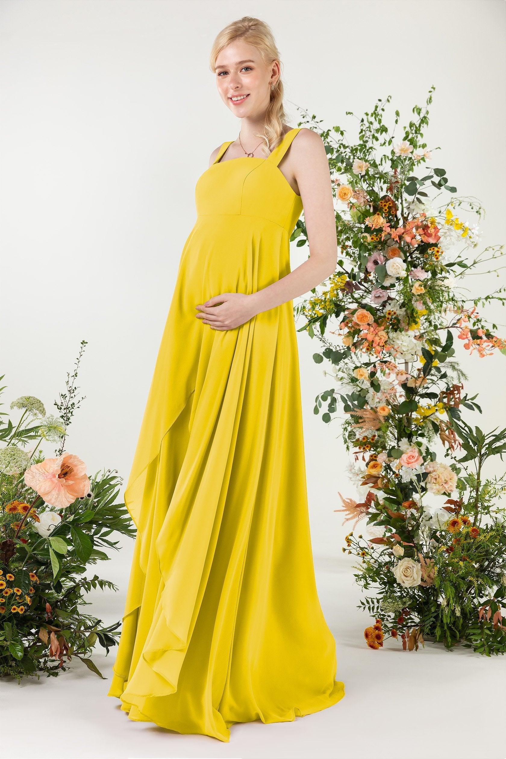 A-Line Sweep-Brush Train Chiffon Bridesmaid Dress CB0473M - COCOMELODY