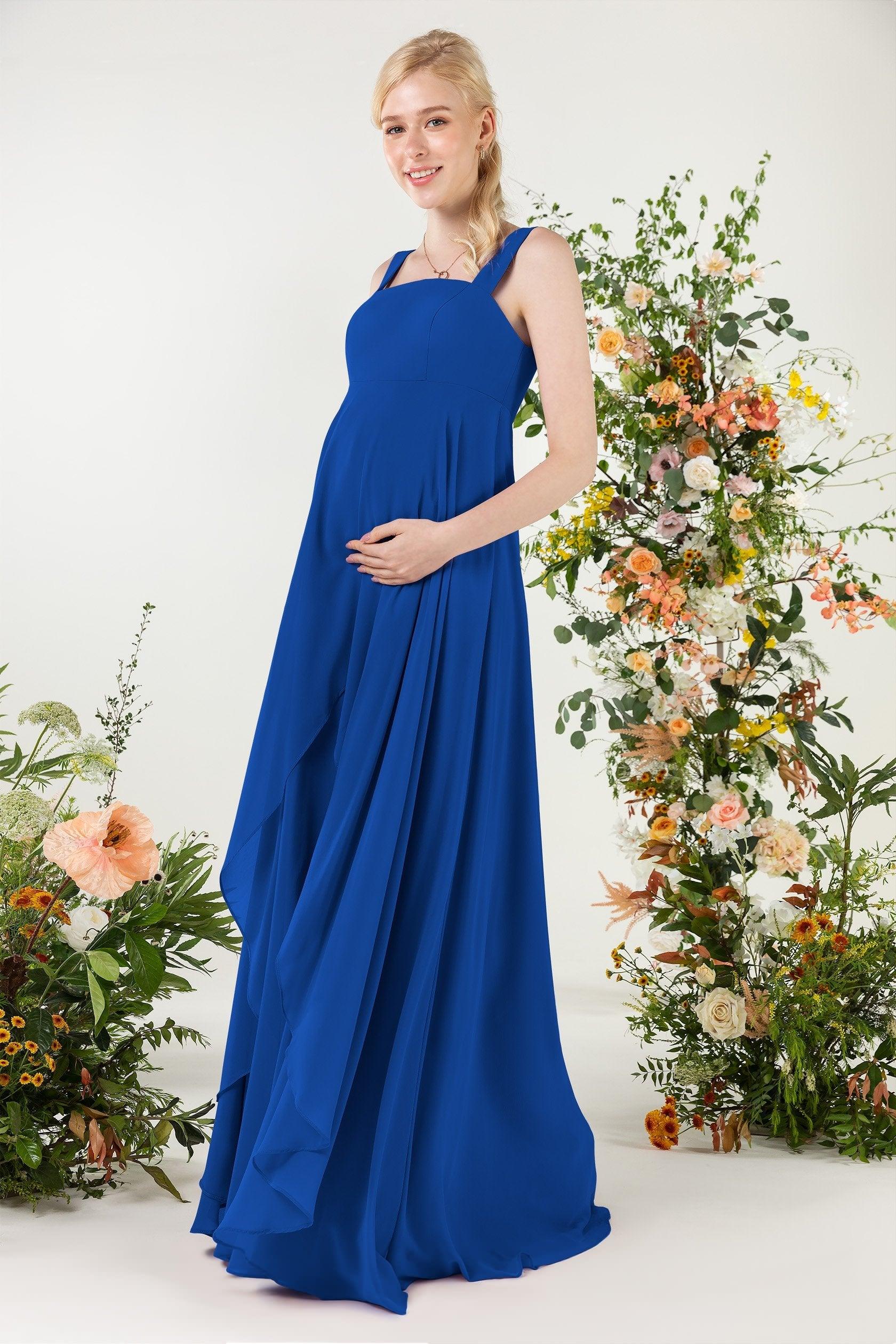 A-Line Sweep-Brush Train Chiffon Bridesmaid Dress CB0473M - COCOMELODY