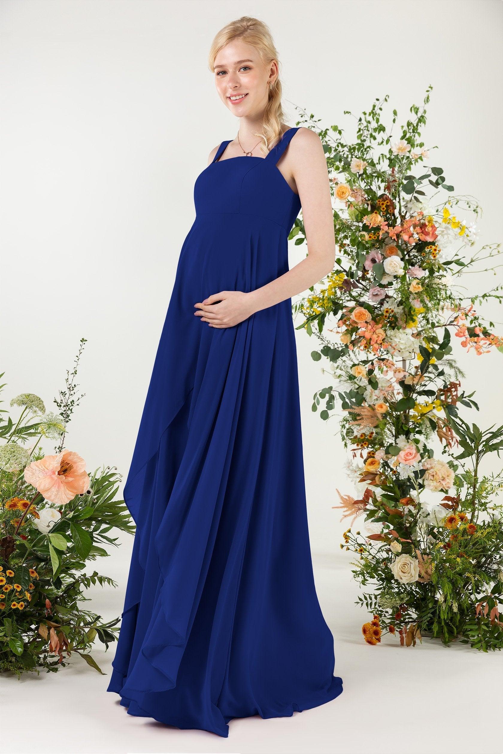 A-Line Sweep-Brush Train Chiffon Bridesmaid Dress CB0473M - COCOMELODY