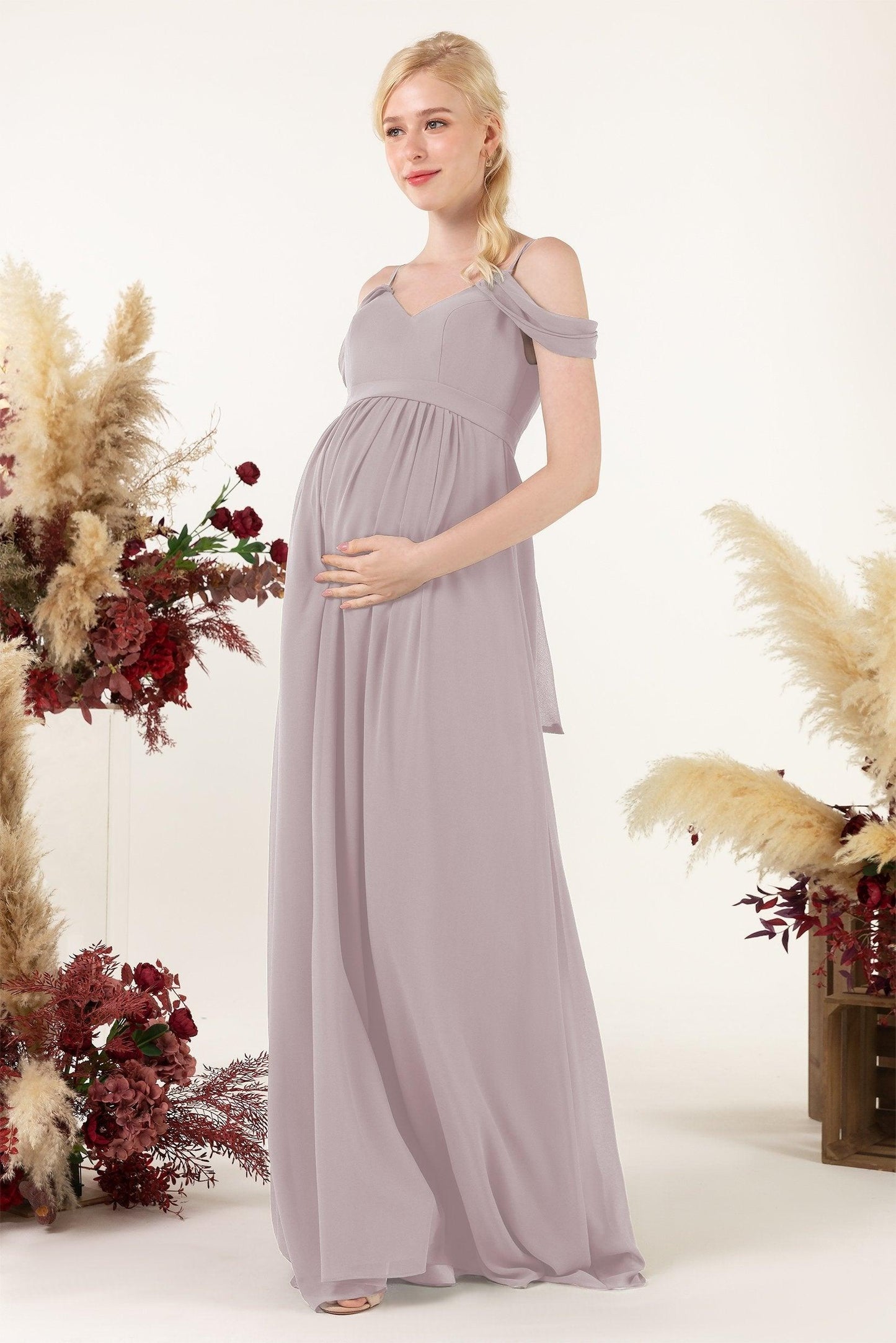 A-Line Floor Length Chiffon Bridesmaid Dress CB0476M - COCOMELODY