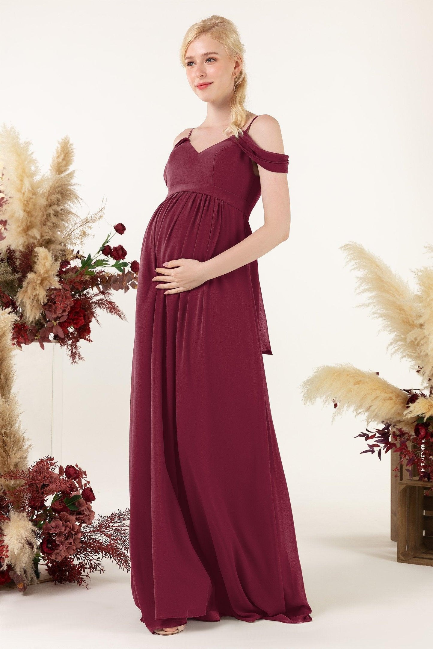 A-Line Floor Length Chiffon Bridesmaid Dress CB0476M - COCOMELODY