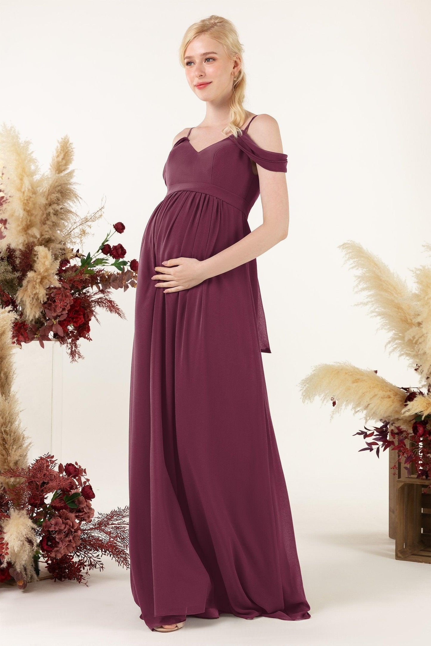 A-Line Floor Length Chiffon Bridesmaid Dress CB0476M - COCOMELODY