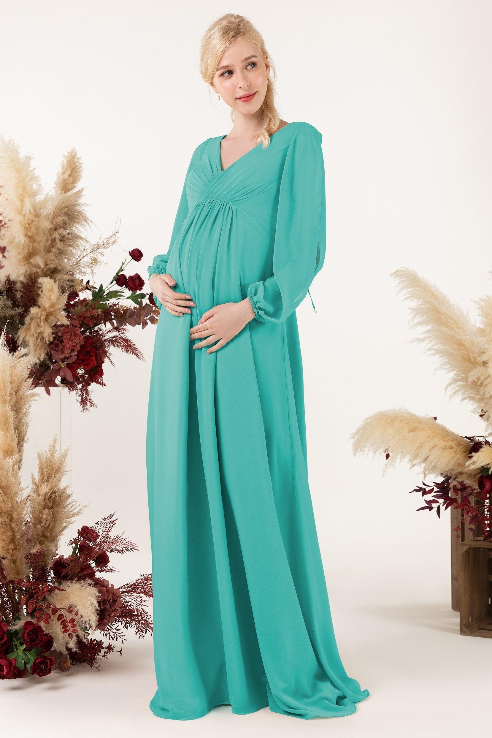 A-Line Sweep-Brush Train Chiffon Bridesmaid Dress CB0479M - COCOMELODY