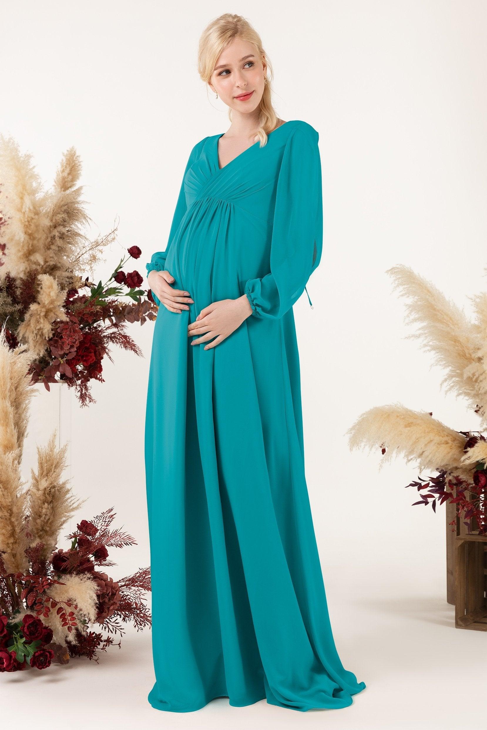 A-Line Sweep-Brush Train Chiffon Bridesmaid Dress CB0479M - COCOMELODY