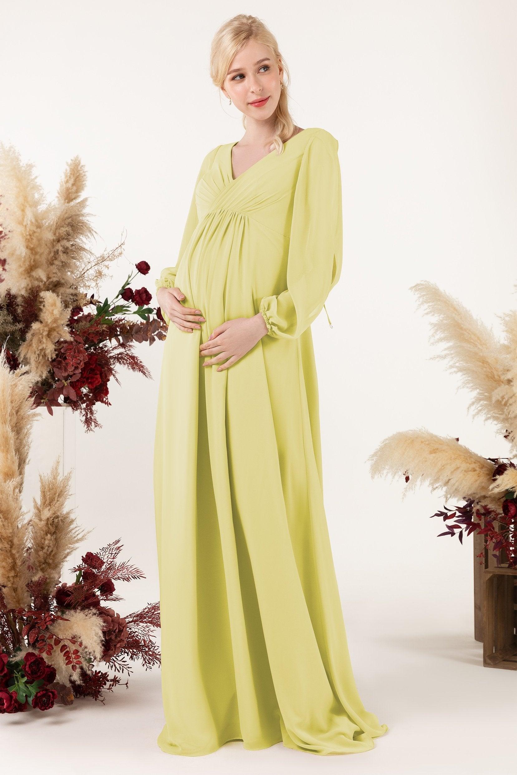 A-Line Sweep-Brush Train Chiffon Bridesmaid Dress CB0479M - COCOMELODY