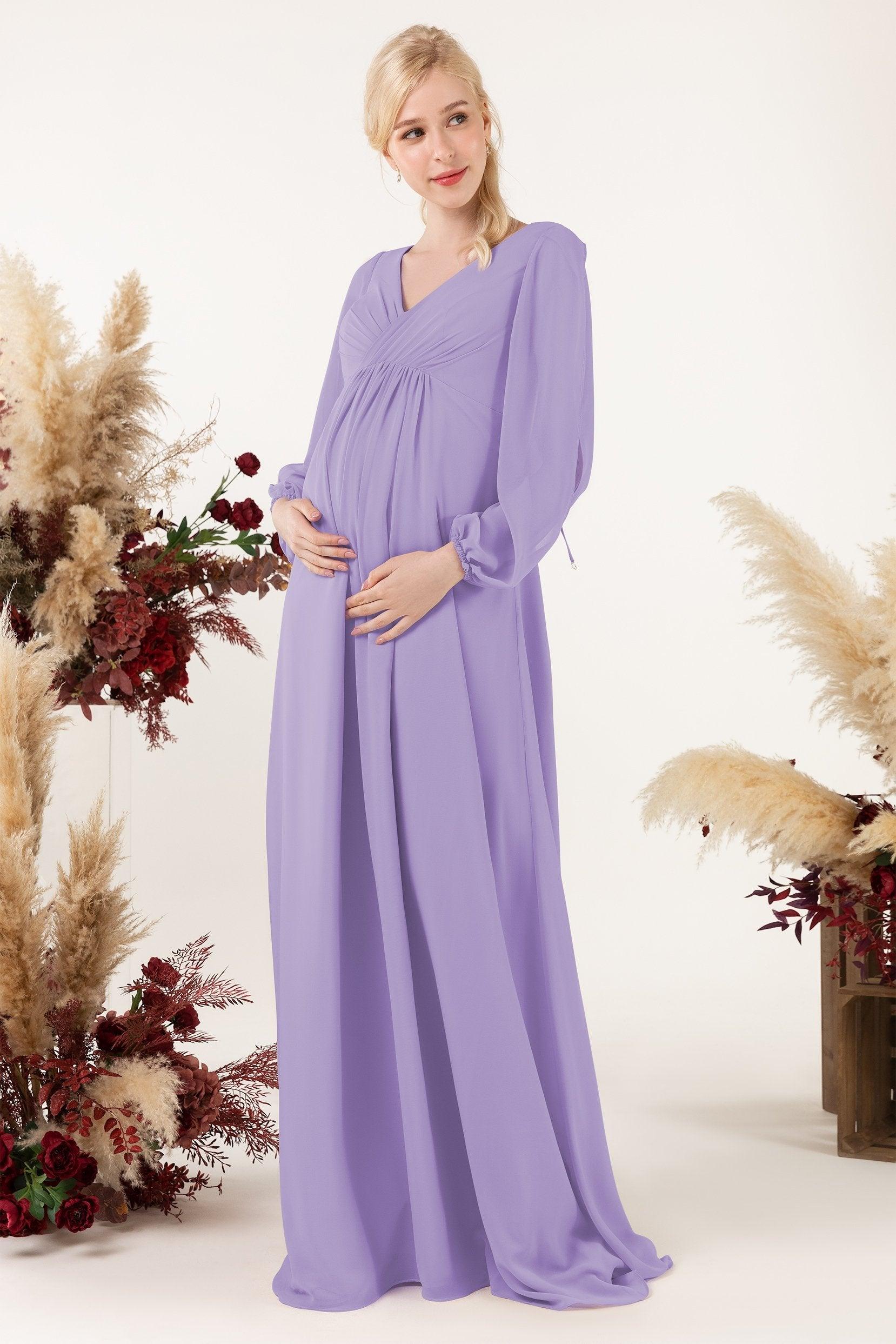 A-Line Sweep-Brush Train Chiffon Bridesmaid Dress CB0479M - COCOMELODY