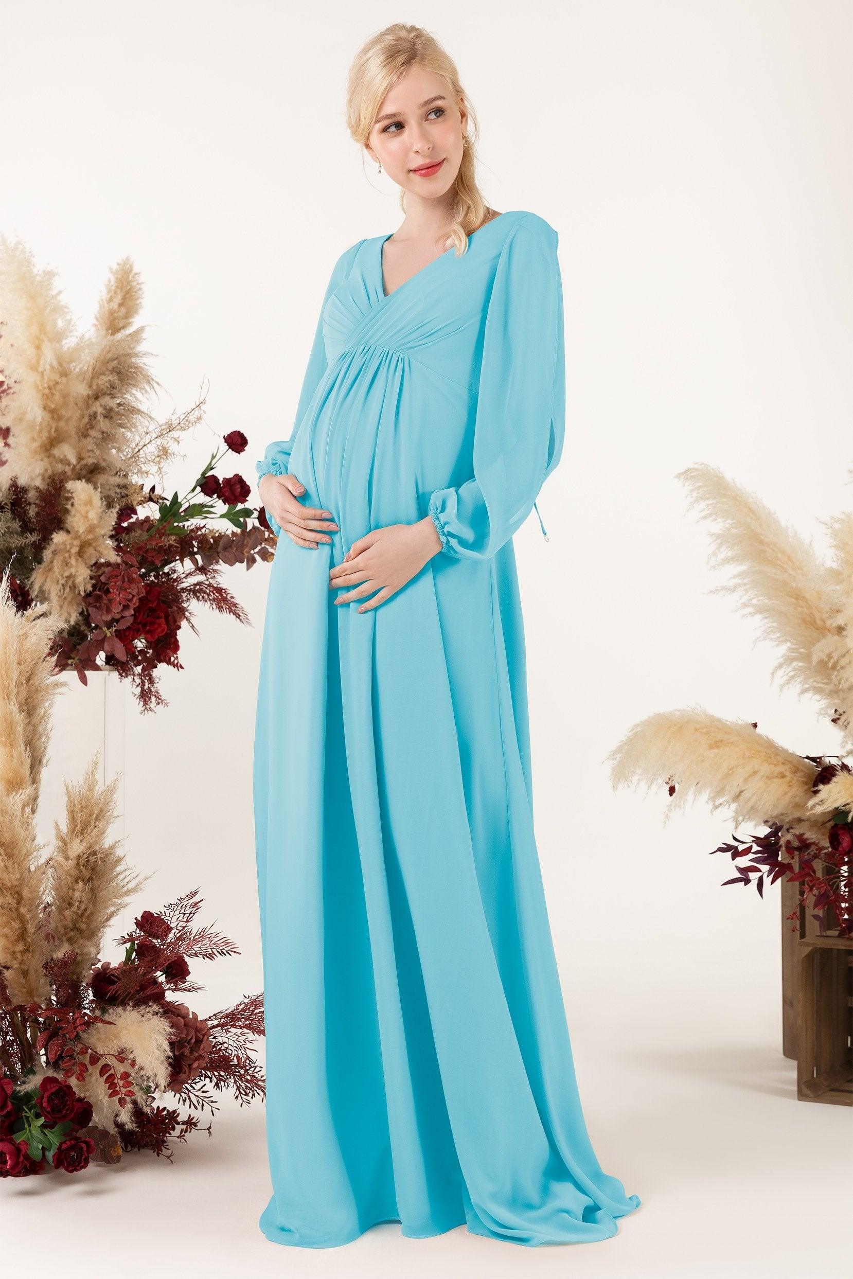 A-Line Sweep-Brush Train Chiffon Bridesmaid Dress CB0479M - COCOMELODY