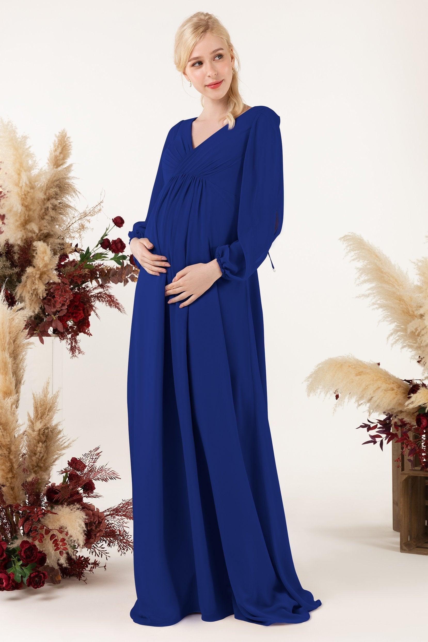 A-Line Sweep-Brush Train Chiffon Bridesmaid Dress CB0479M - COCOMELODY