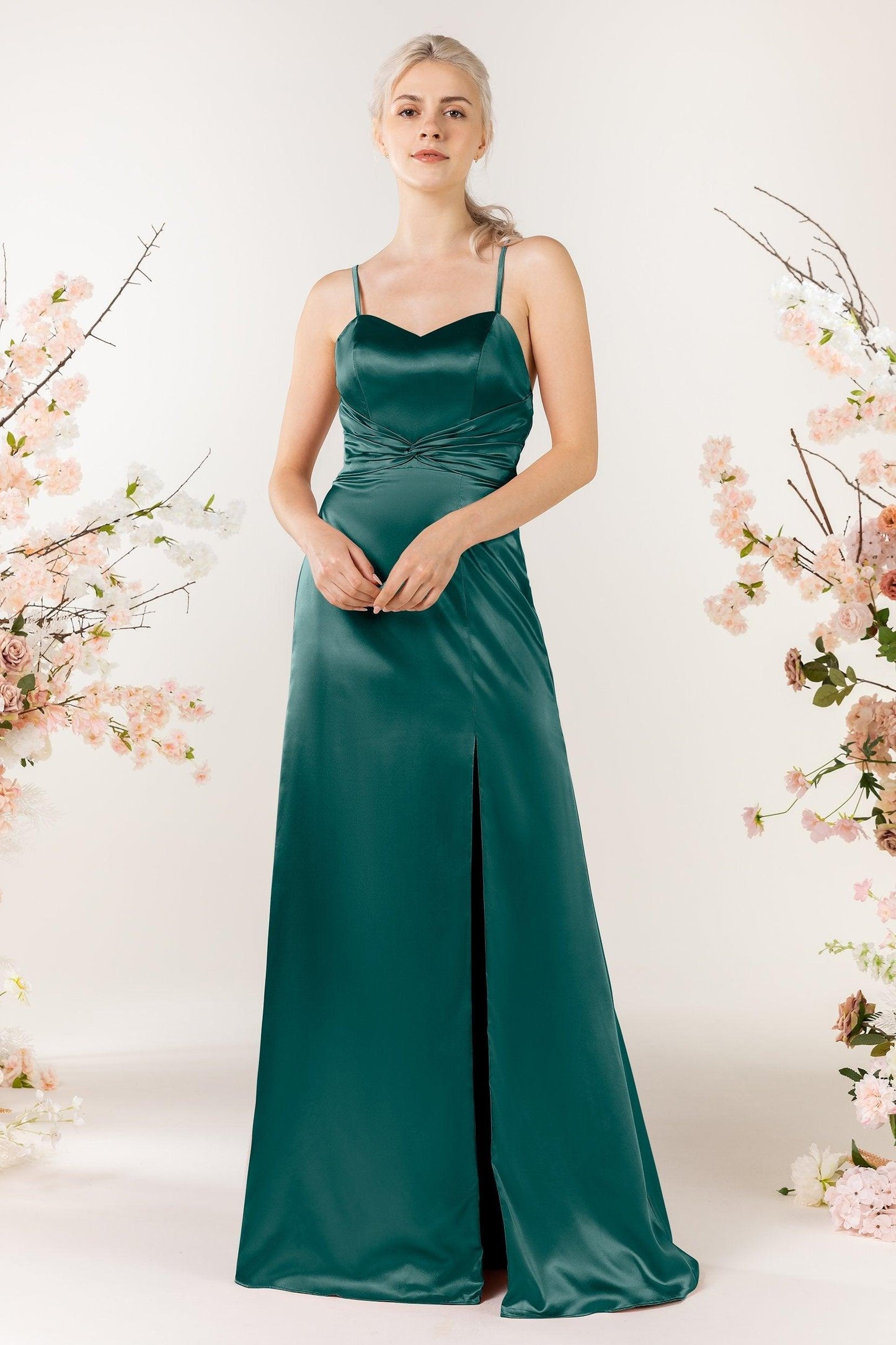 Sheath Luxe Satin Bridesmaid Dress Formal Dresses CB0507 - COCOMELODY