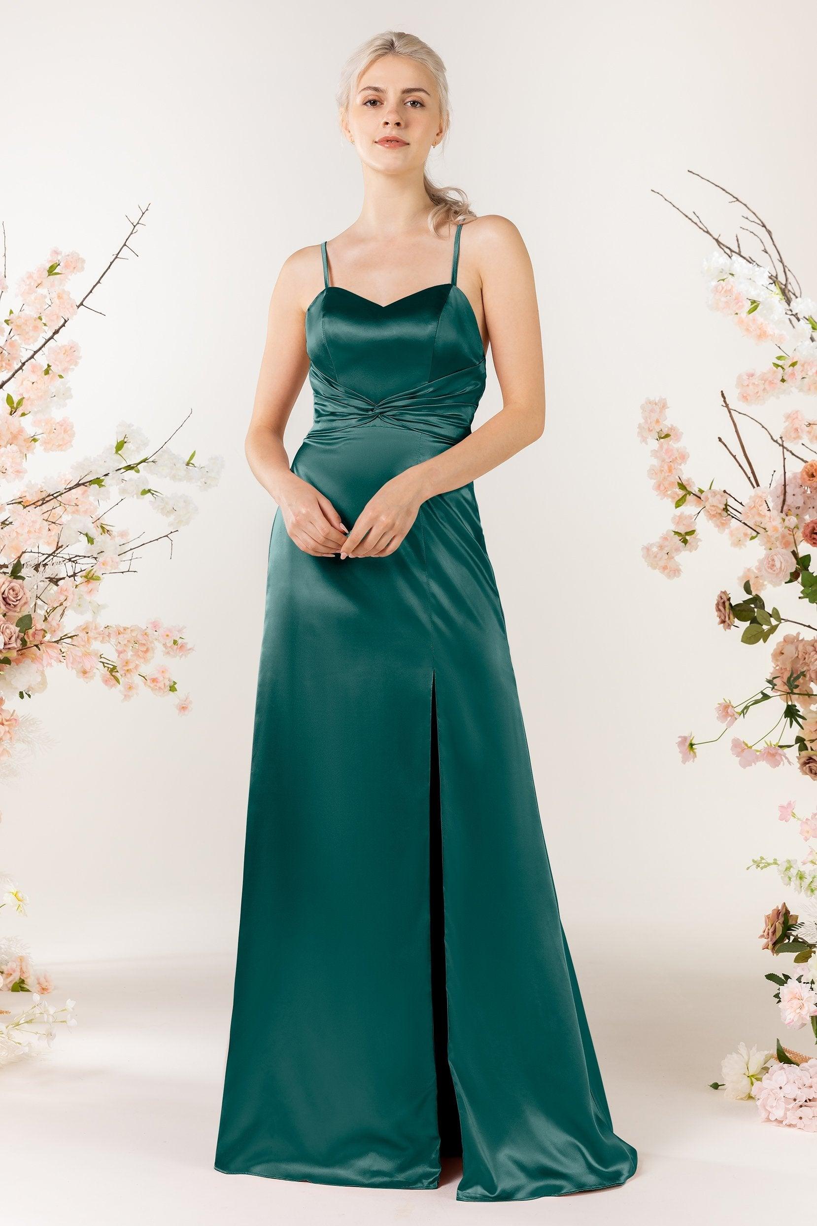 Sheath Luxe Satin Bridesmaid Dress Formal Dresses CB0507 - COCOMELODY