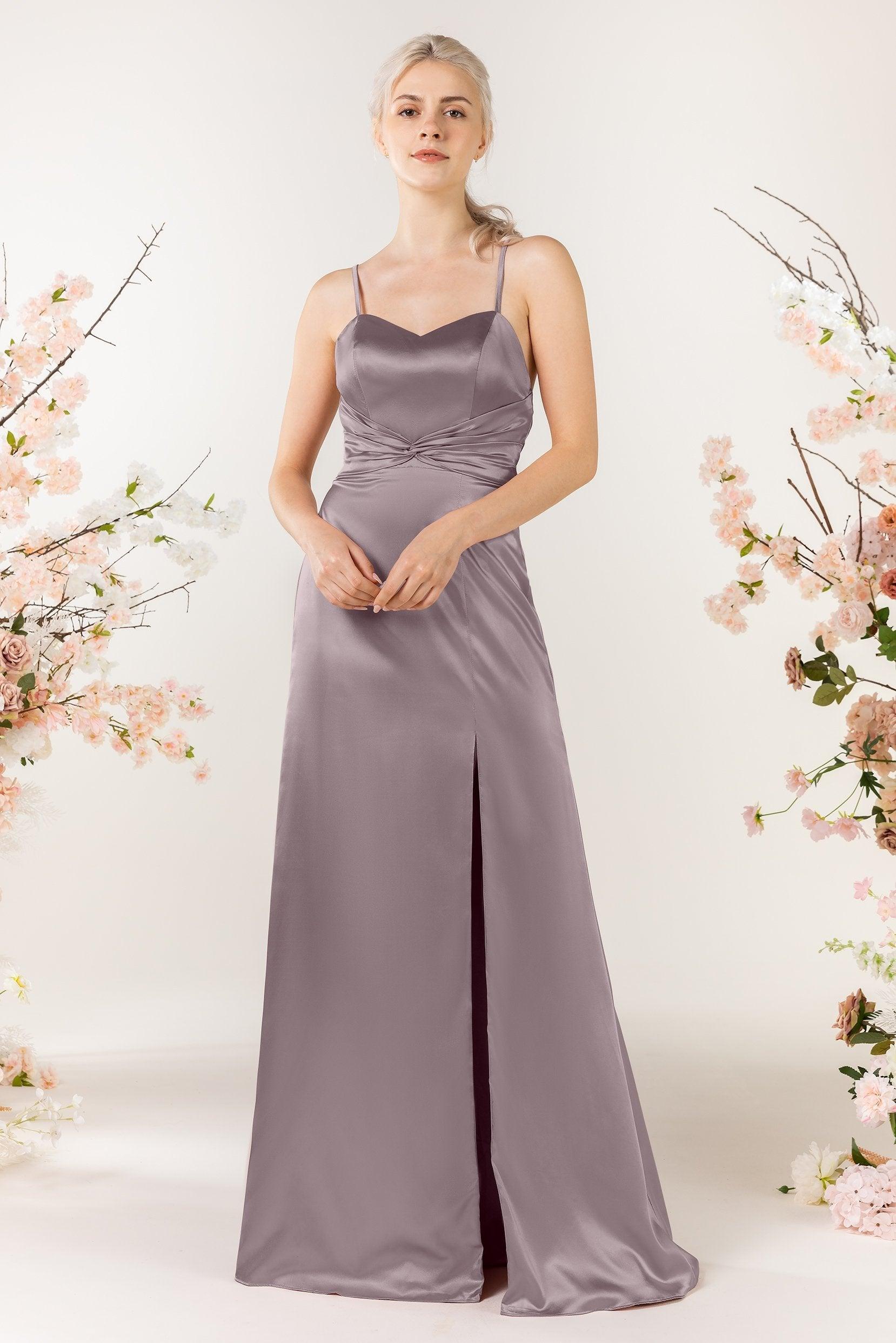 Sheath Luxe Satin Bridesmaid Dress Formal Dresses CB0507 - COCOMELODY