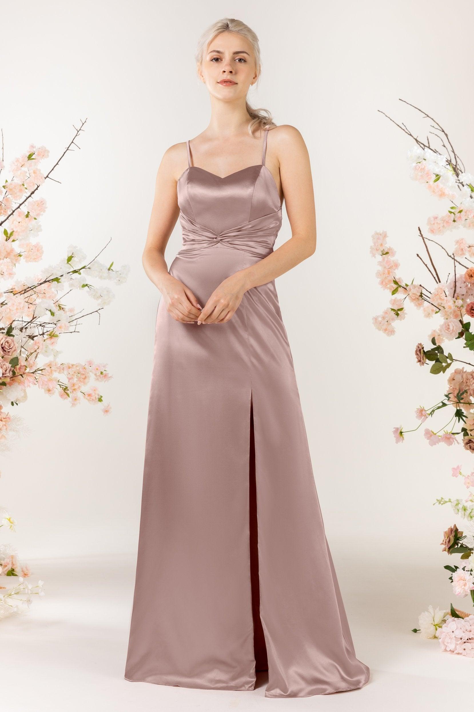 Sheath Luxe Satin Bridesmaid Dress Formal Dresses CB0507 - COCOMELODY