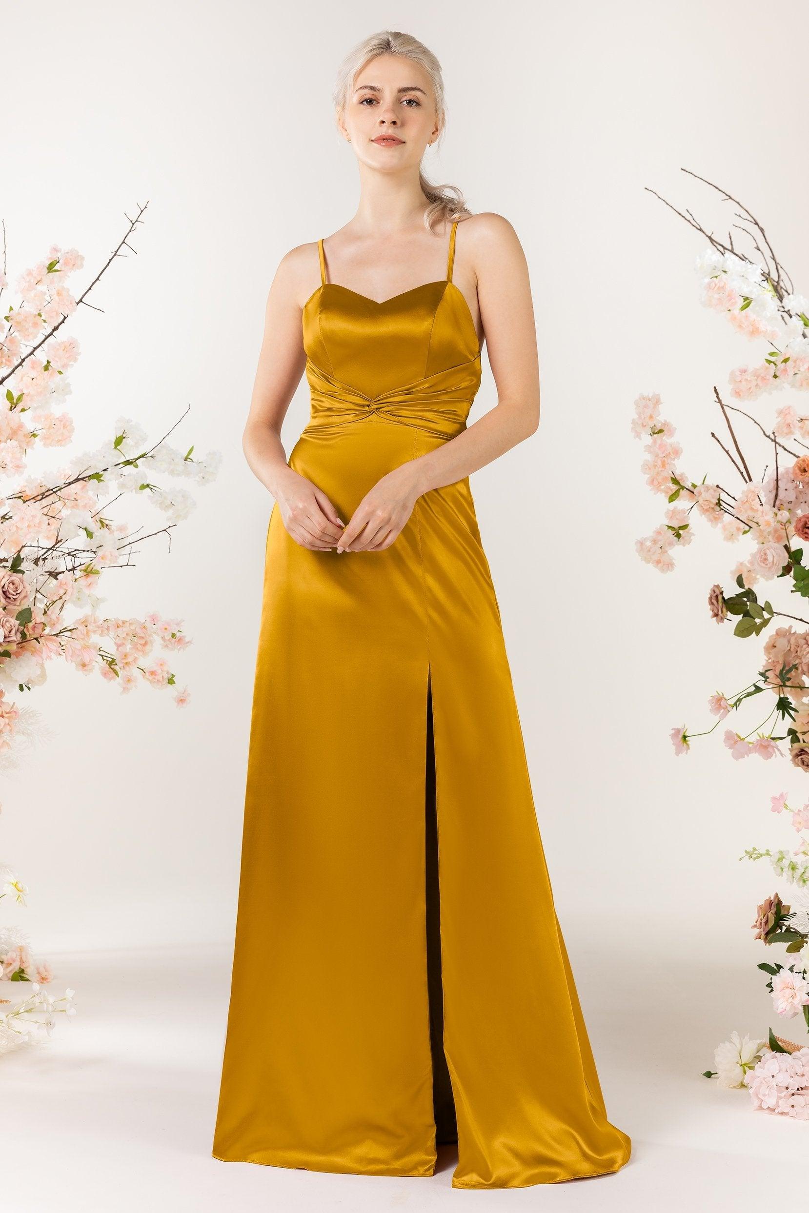 Sheath Luxe Satin Bridesmaid Dress Formal Dresses CB0507 - COCOMELODY