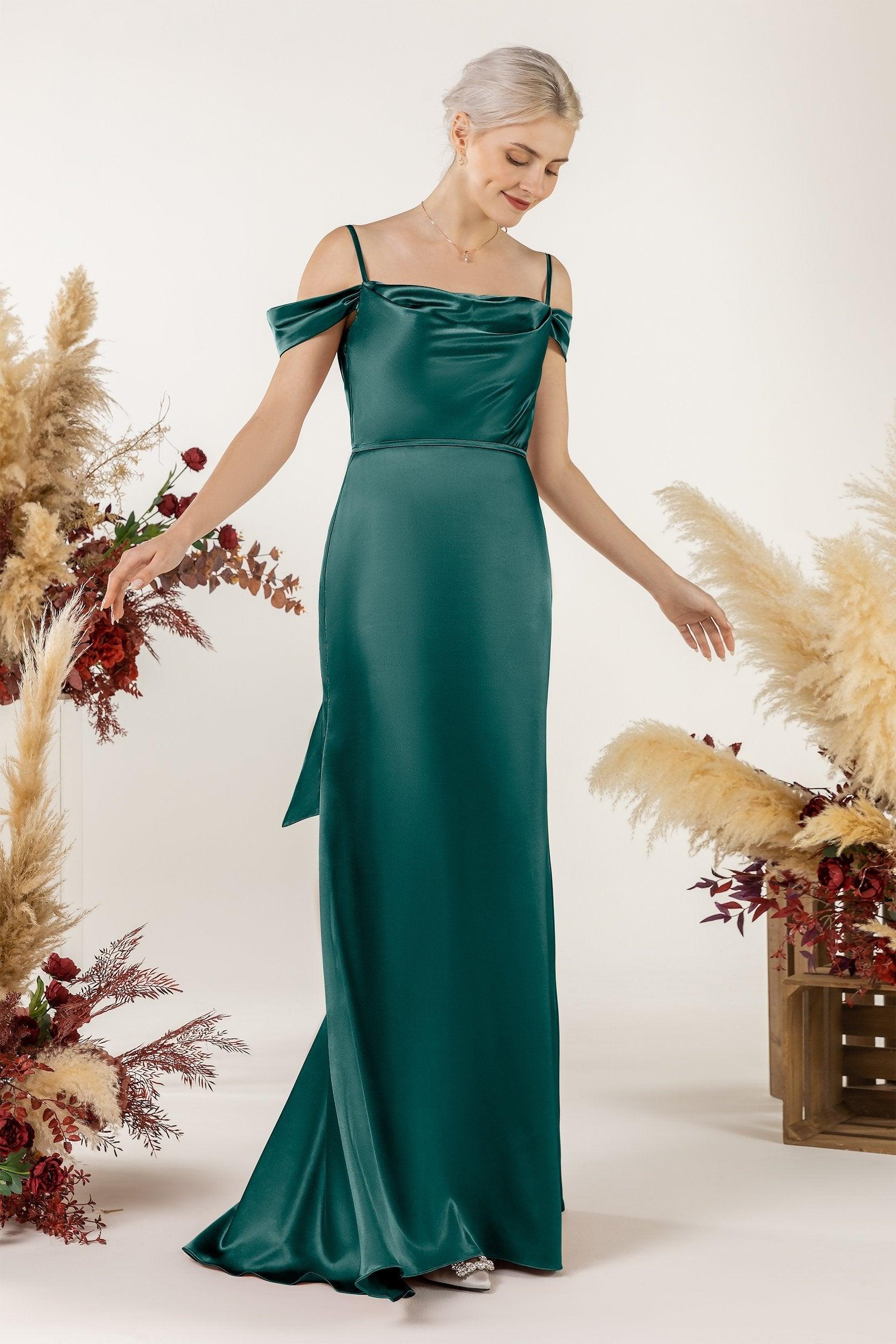 Trumpet Luxe Satin Bridesmaid Dress Formal Dresses CB0509 - COCOMELODY