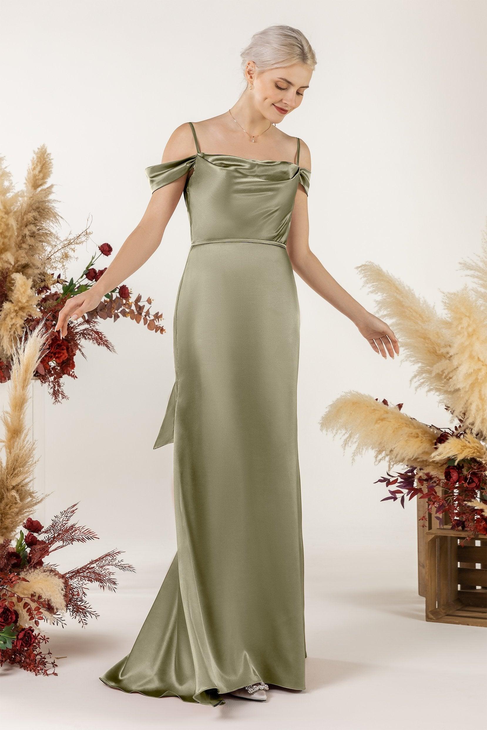 Trumpet Luxe Satin Bridesmaid Dress Formal Dresses CB0509 - COCOMELODY