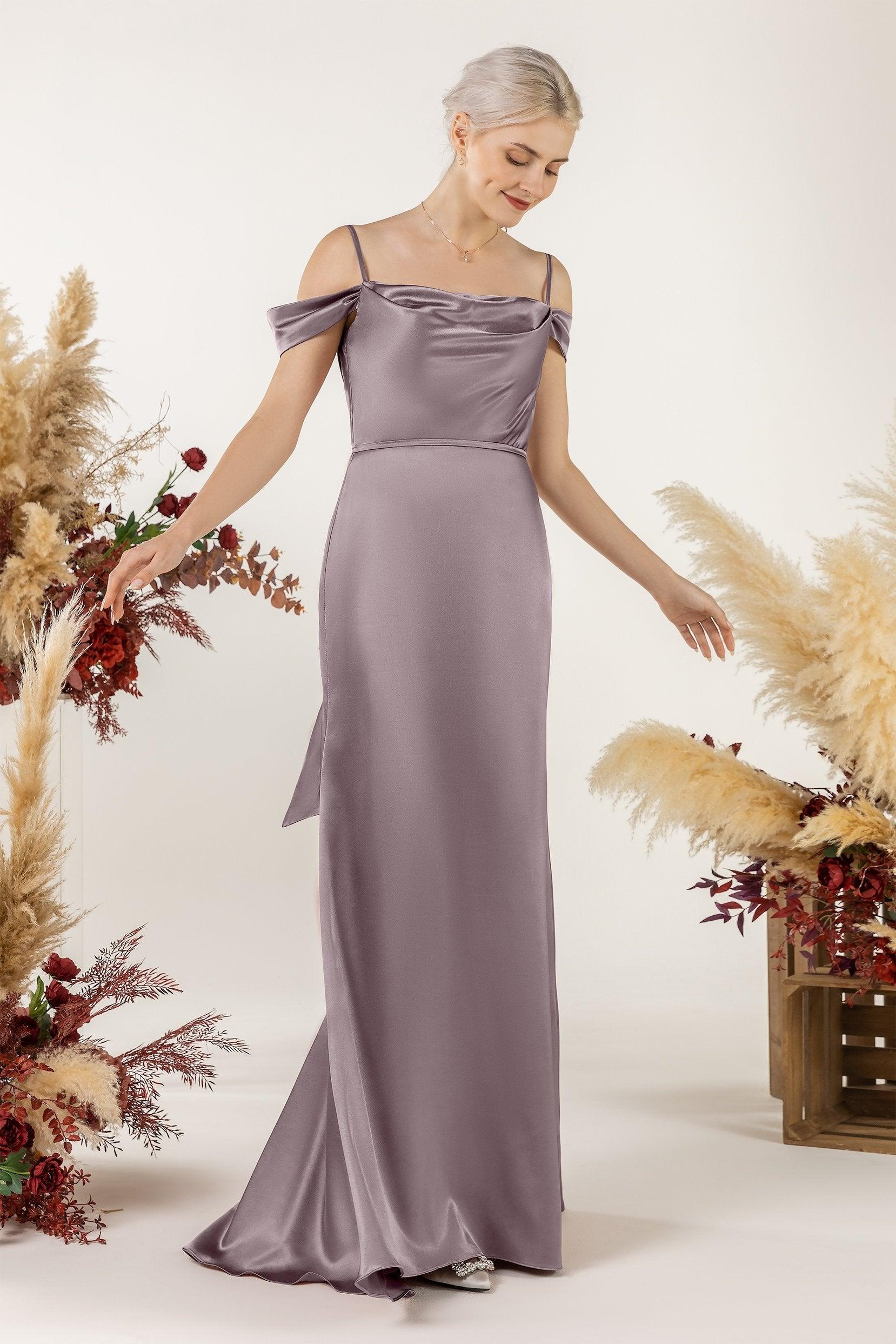 Trumpet Luxe Satin Bridesmaid Dress Formal Dresses CB0509 - COCOMELODY