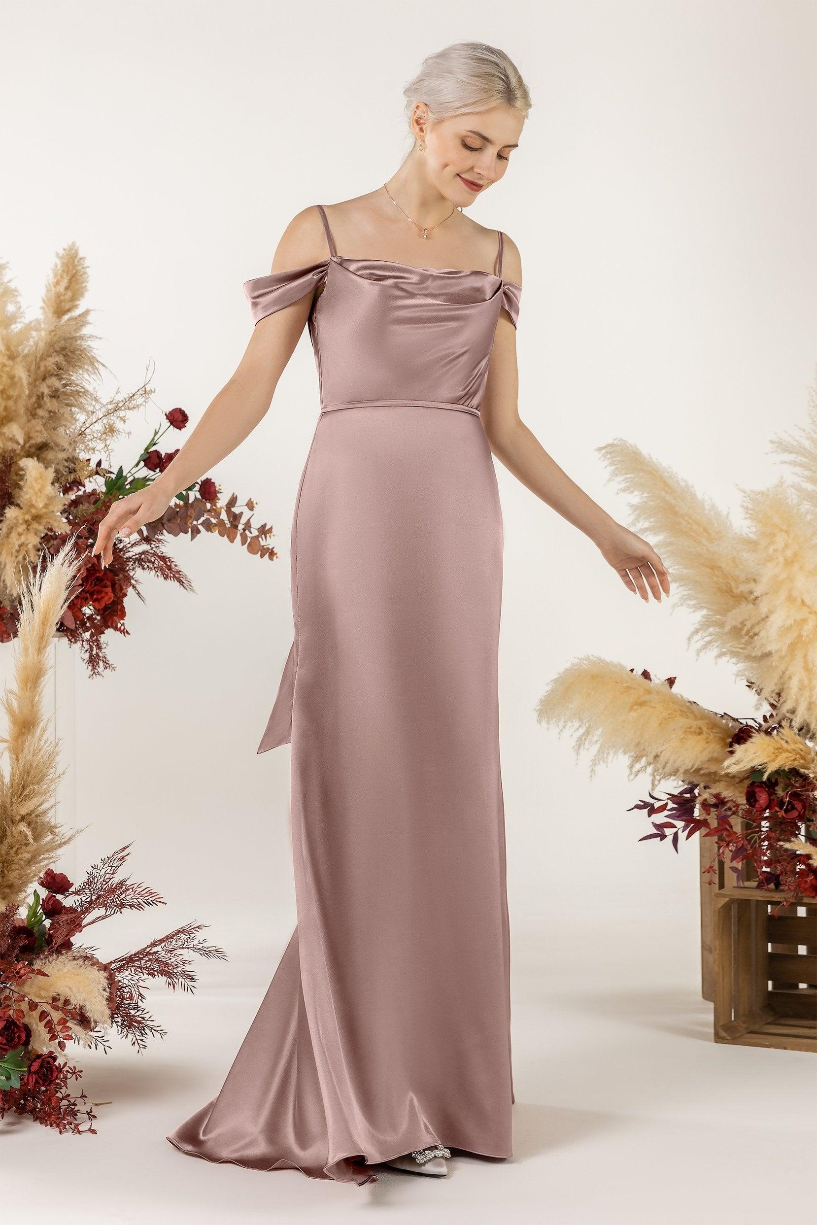 Trumpet Luxe Satin Bridesmaid Dress Formal Dresses CB0509 - COCOMELODY