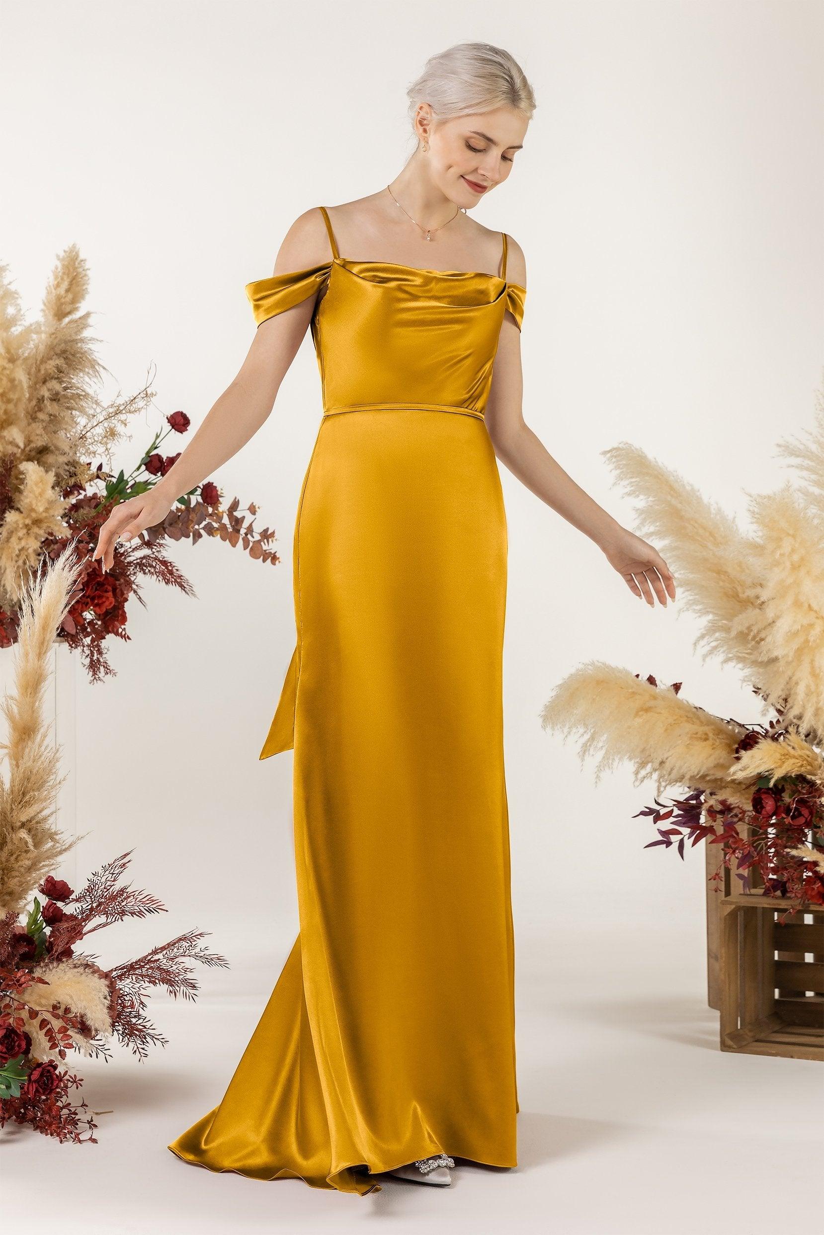 Trumpet Luxe Satin Bridesmaid Dress Formal Dresses CB0509 - COCOMELODY