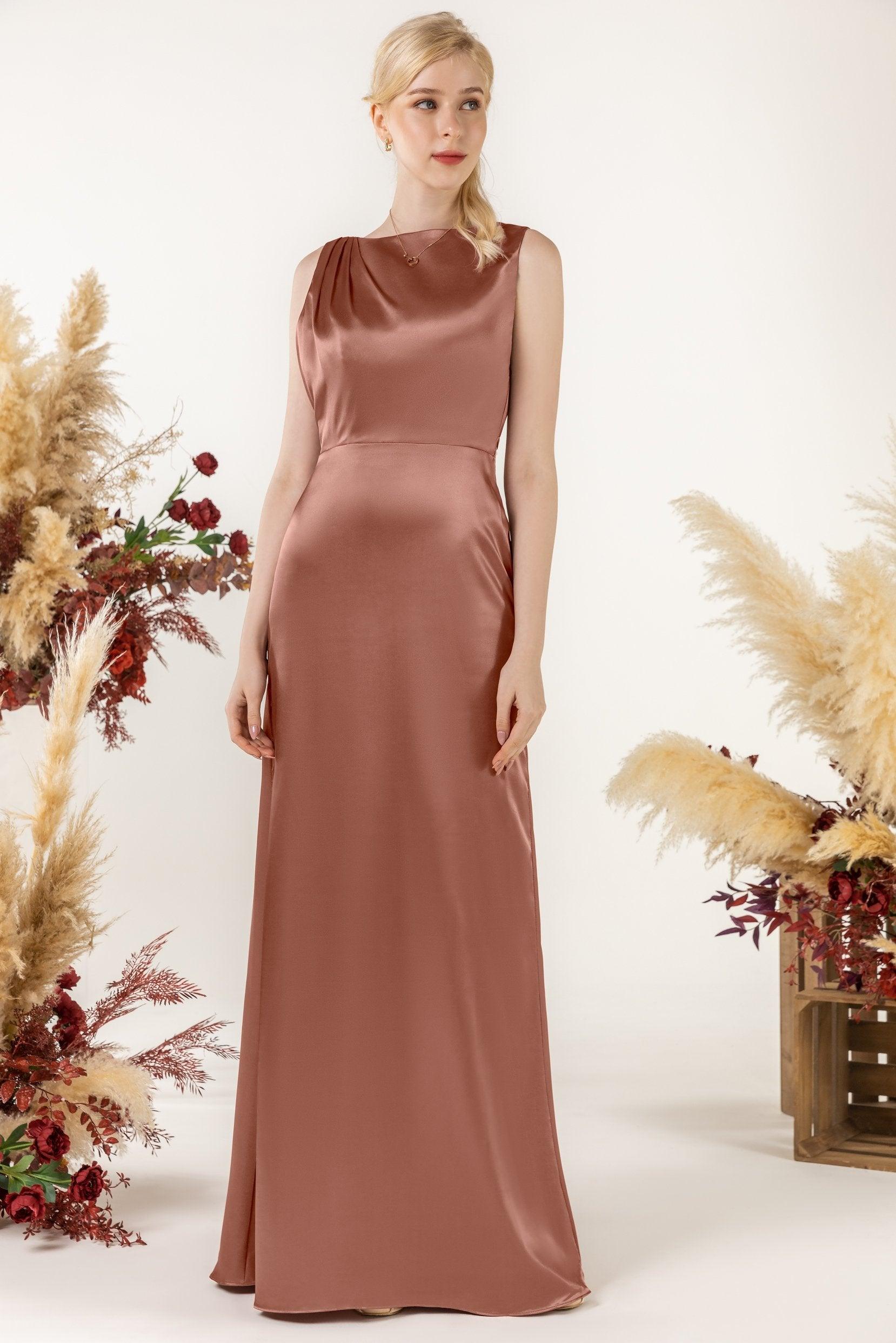 Trumpet Luxe Satin Bridesmaid Dress Formal Dresses CB0510 - COCOMELODY
