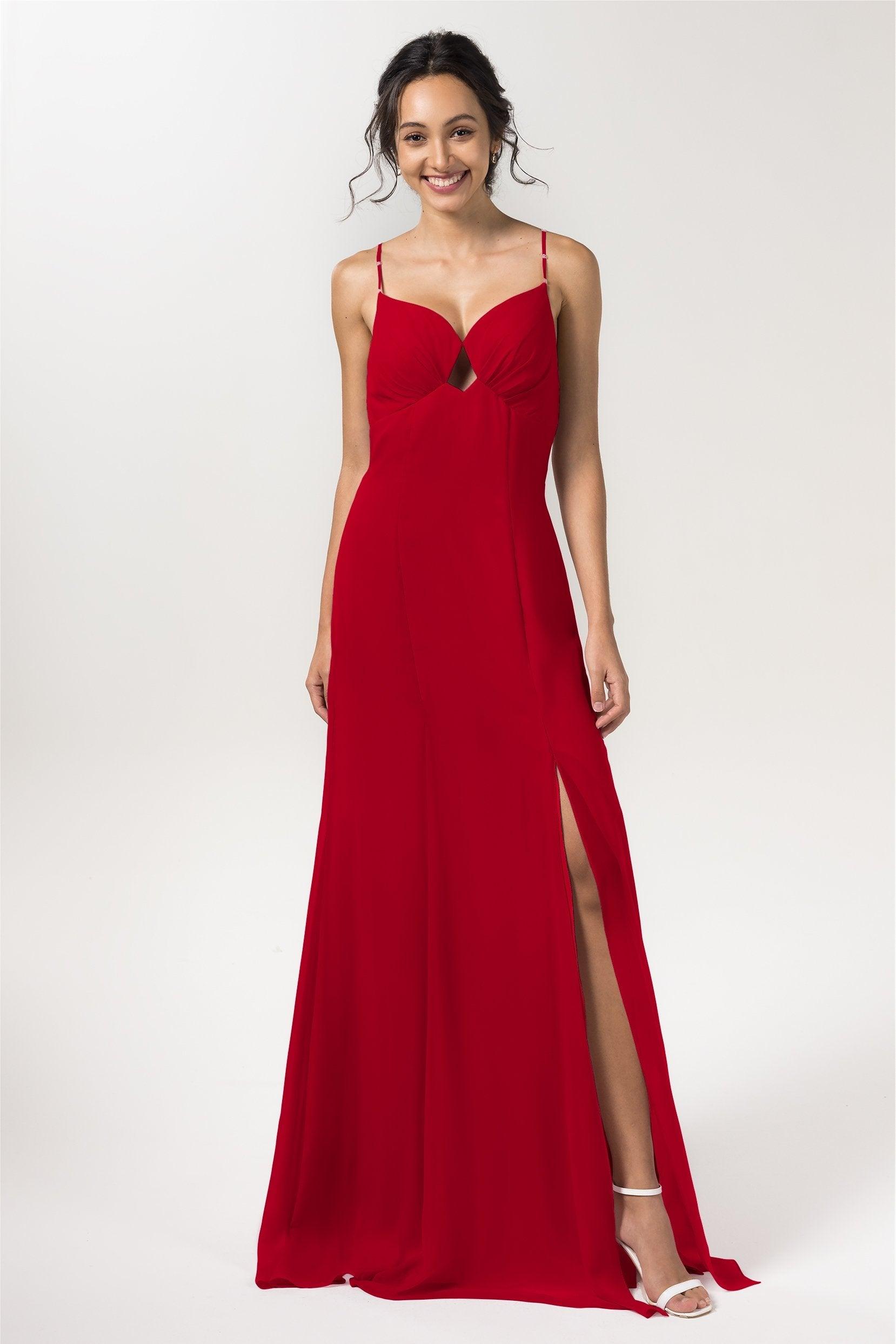 Sheath-Column Floor Length Chiffon Bridesmaid Dress CB0556 - COCOMELODY
