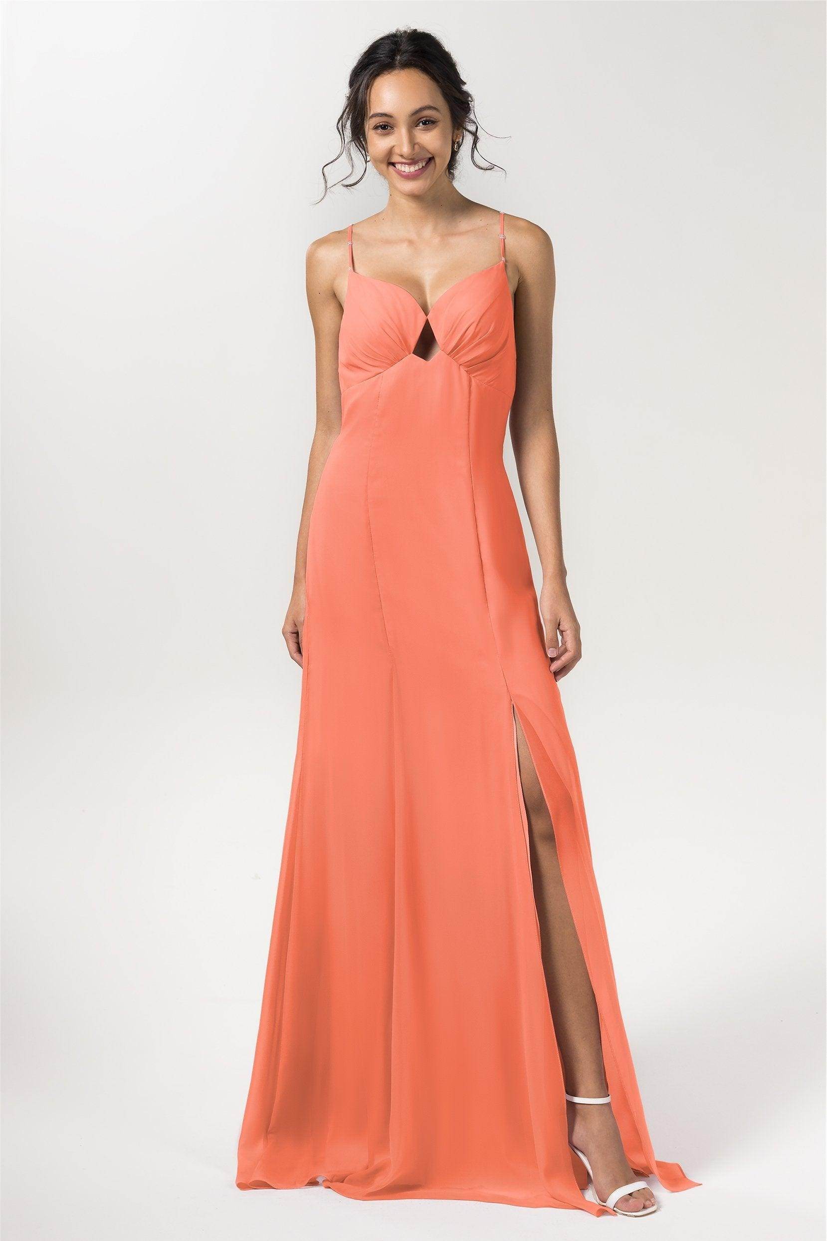 Sheath-Column Floor Length Chiffon Bridesmaid Dress CB0556 - COCOMELODY