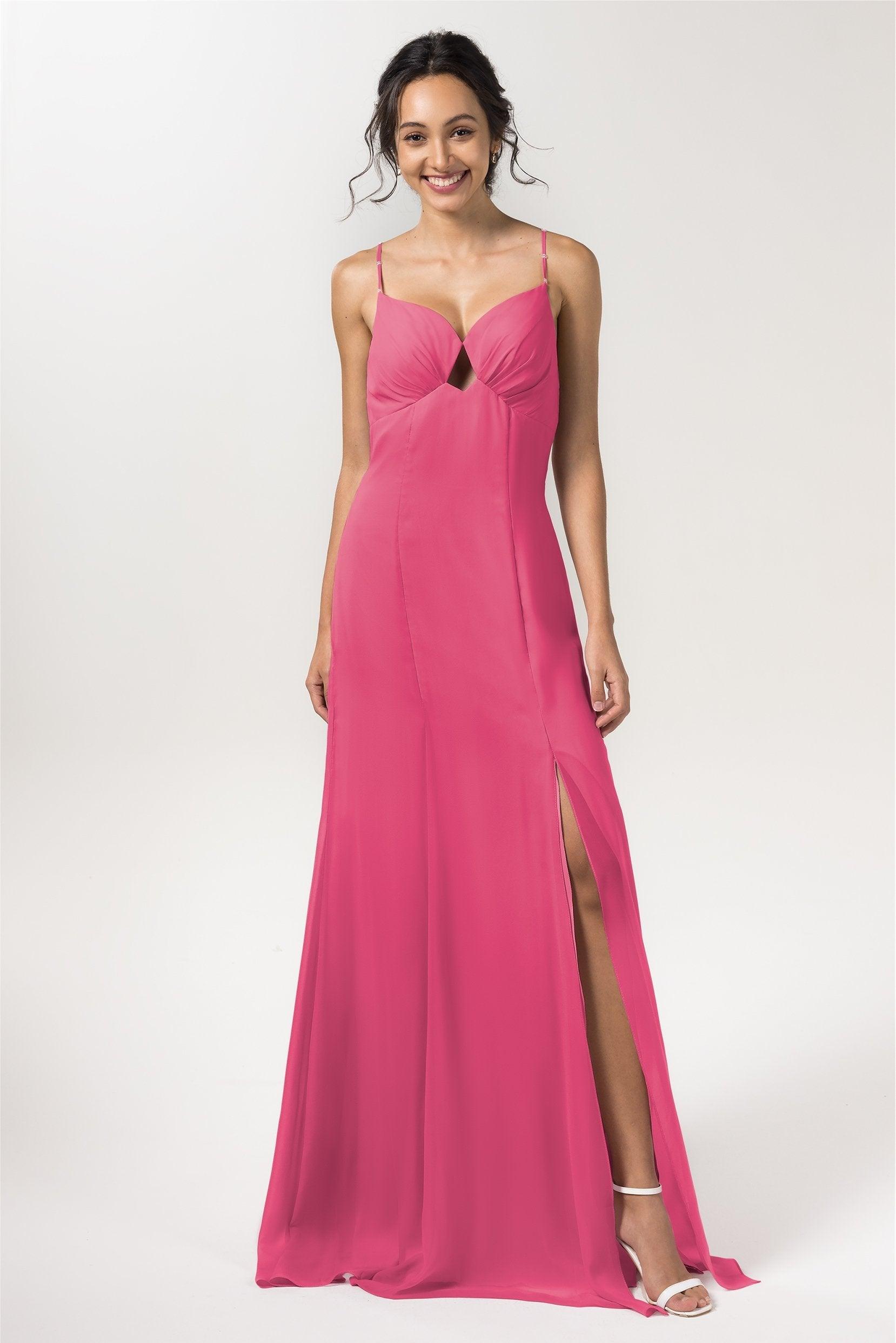 Sheath-Column Floor Length Chiffon Bridesmaid Dress CB0556 - COCOMELODY