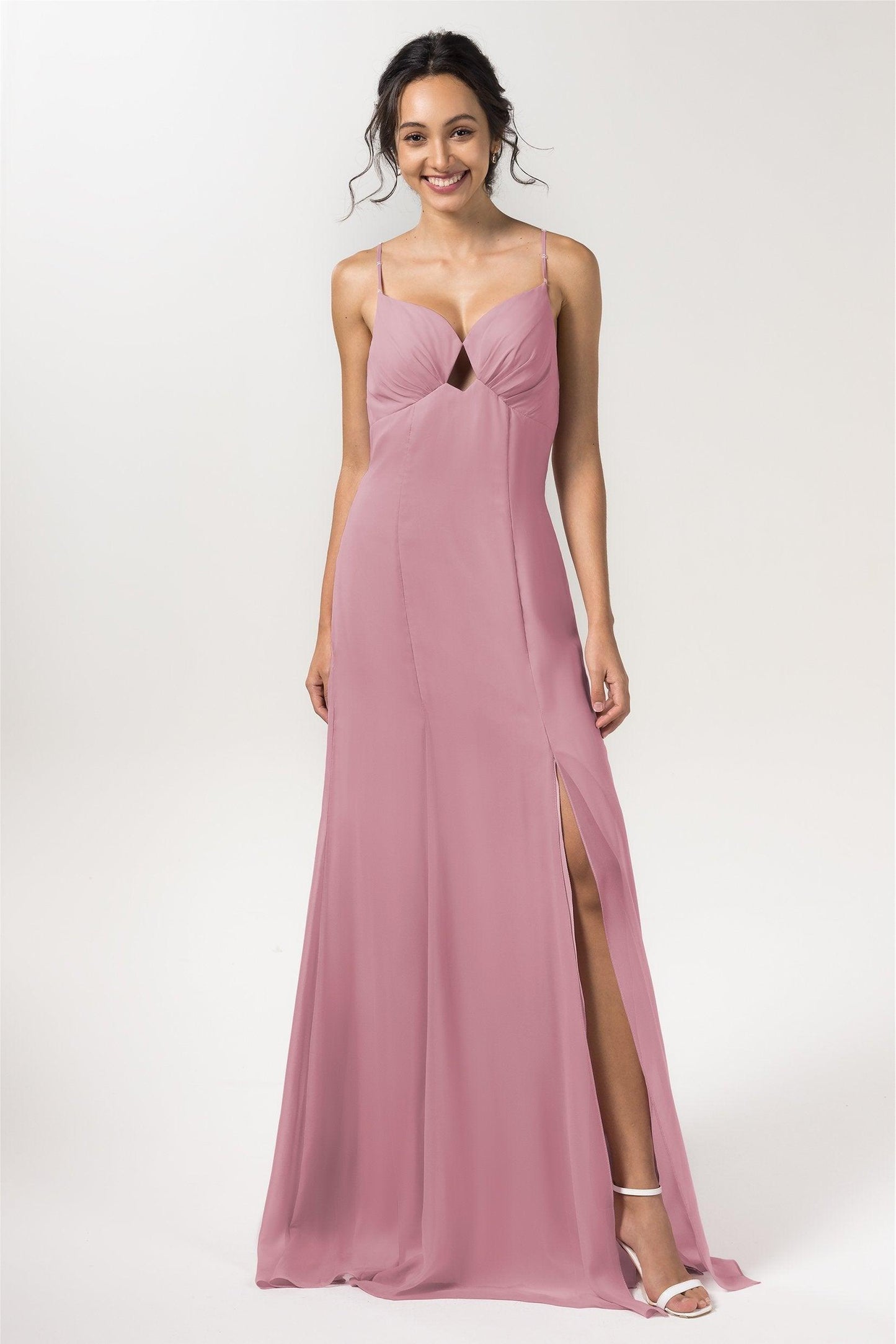Sheath-Column Floor Length Chiffon Bridesmaid Dress CB0556 - COCOMELODY