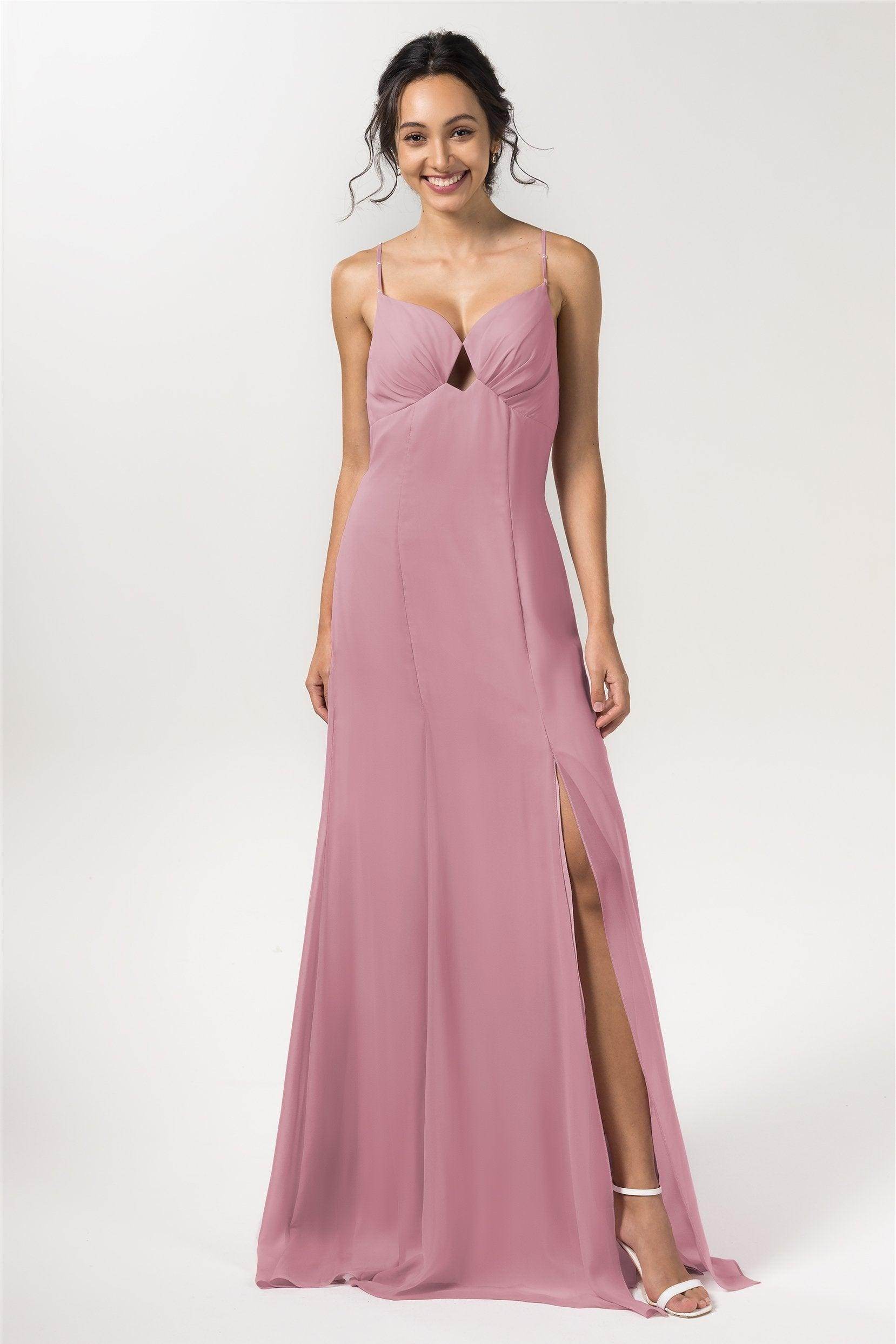 Sheath-Column Floor Length Chiffon Bridesmaid Dress CB0556 - COCOMELODY