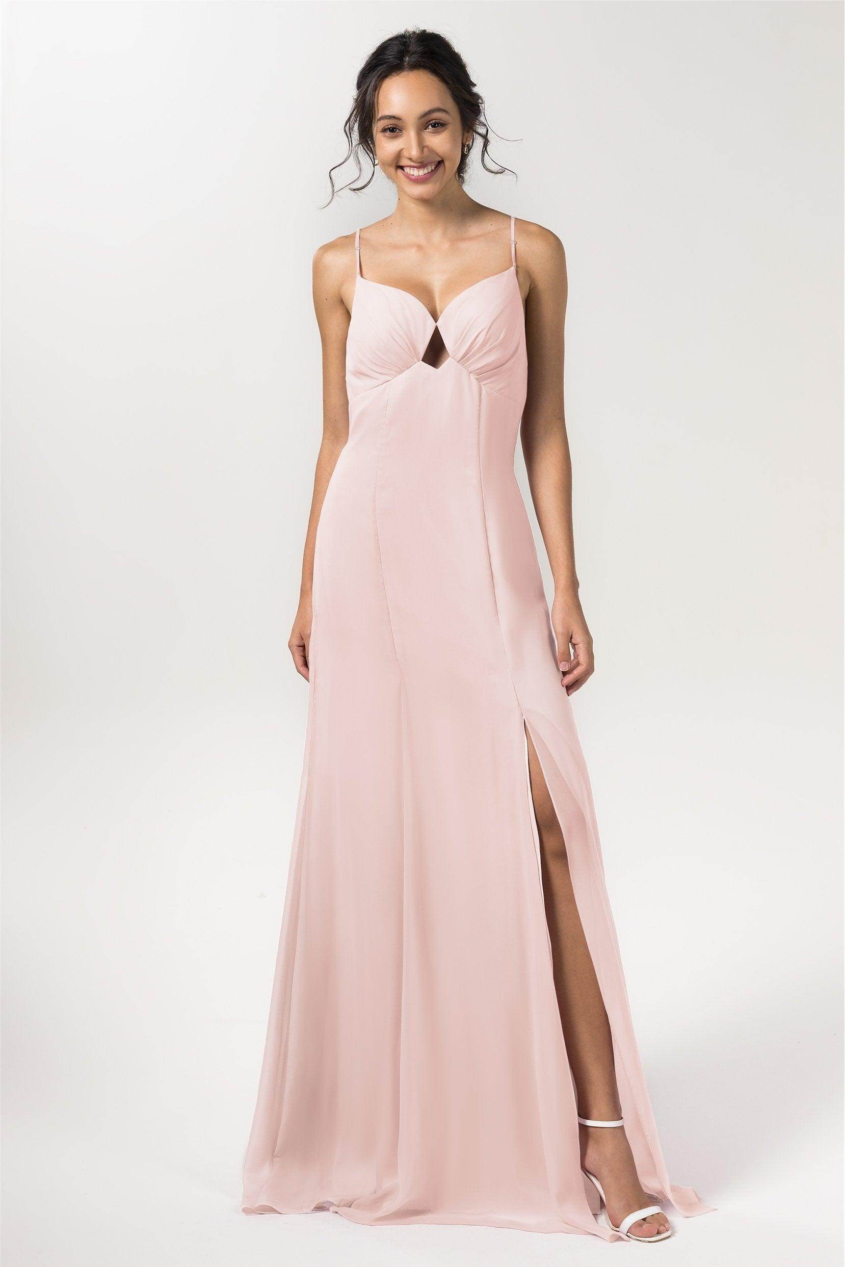 Sheath-Column Floor Length Chiffon Bridesmaid Dress CB0556 - COCOMELODY