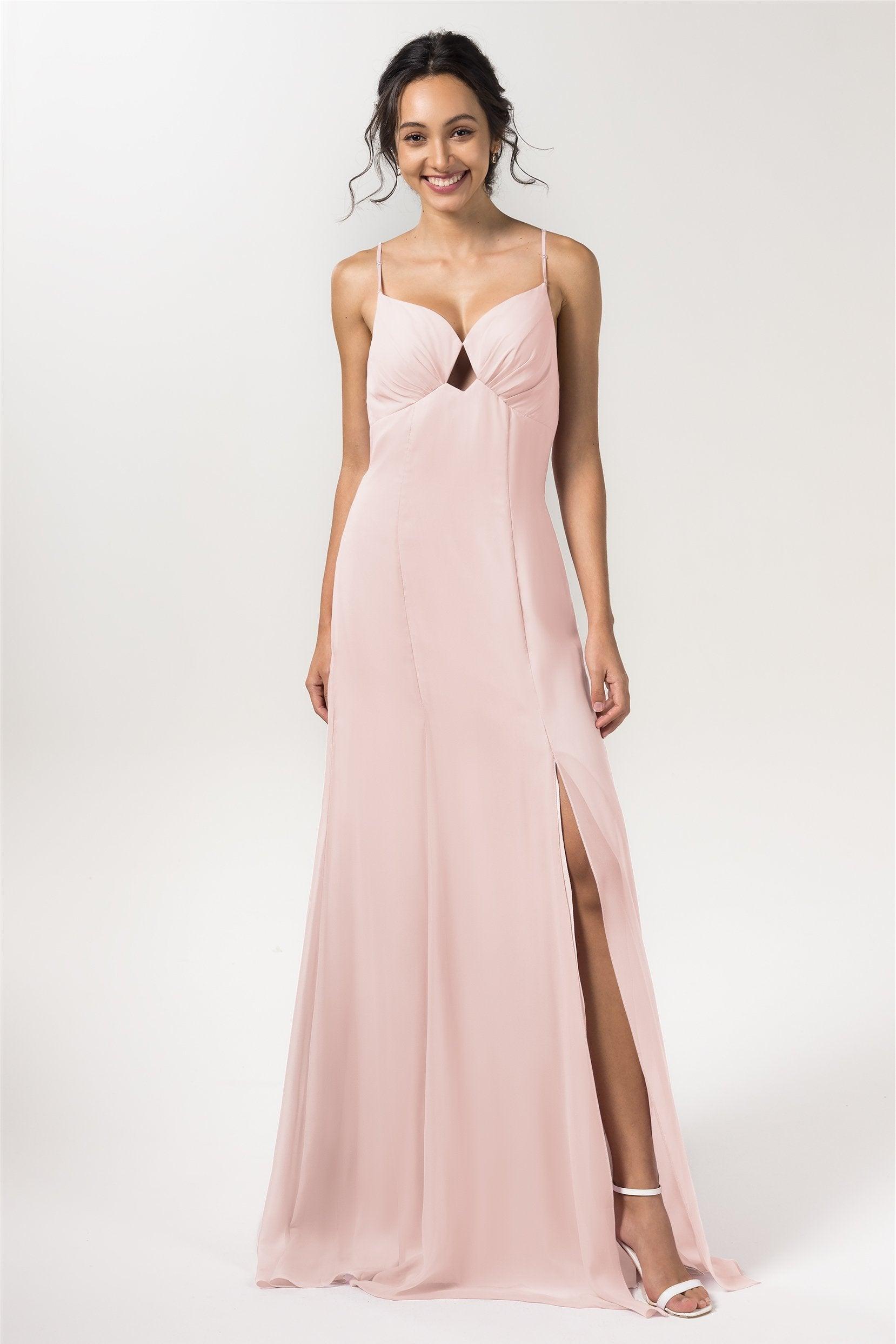 Sheath-Column Floor Length Chiffon Bridesmaid Dress CB0556 - COCOMELODY
