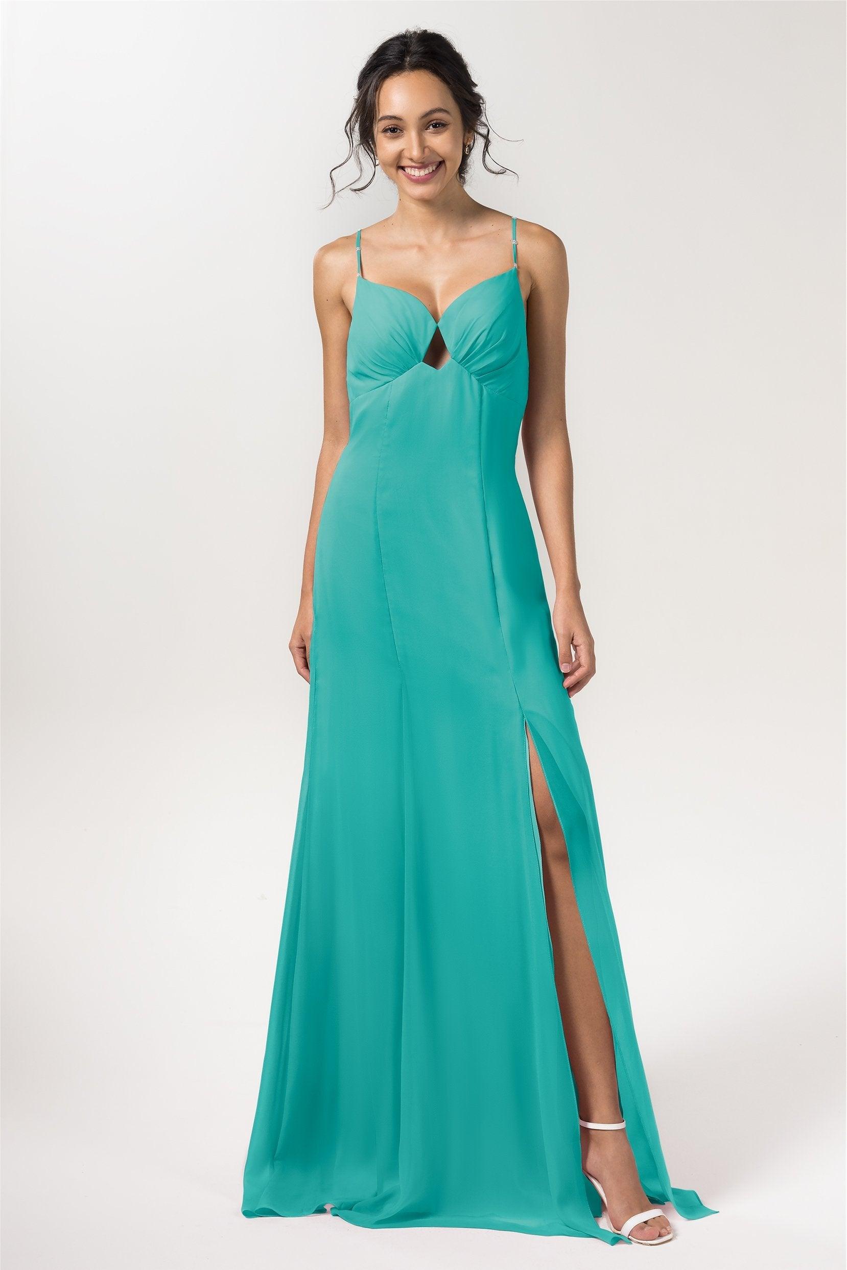 Sheath-Column Floor Length Chiffon Bridesmaid Dress CB0556 - COCOMELODY
