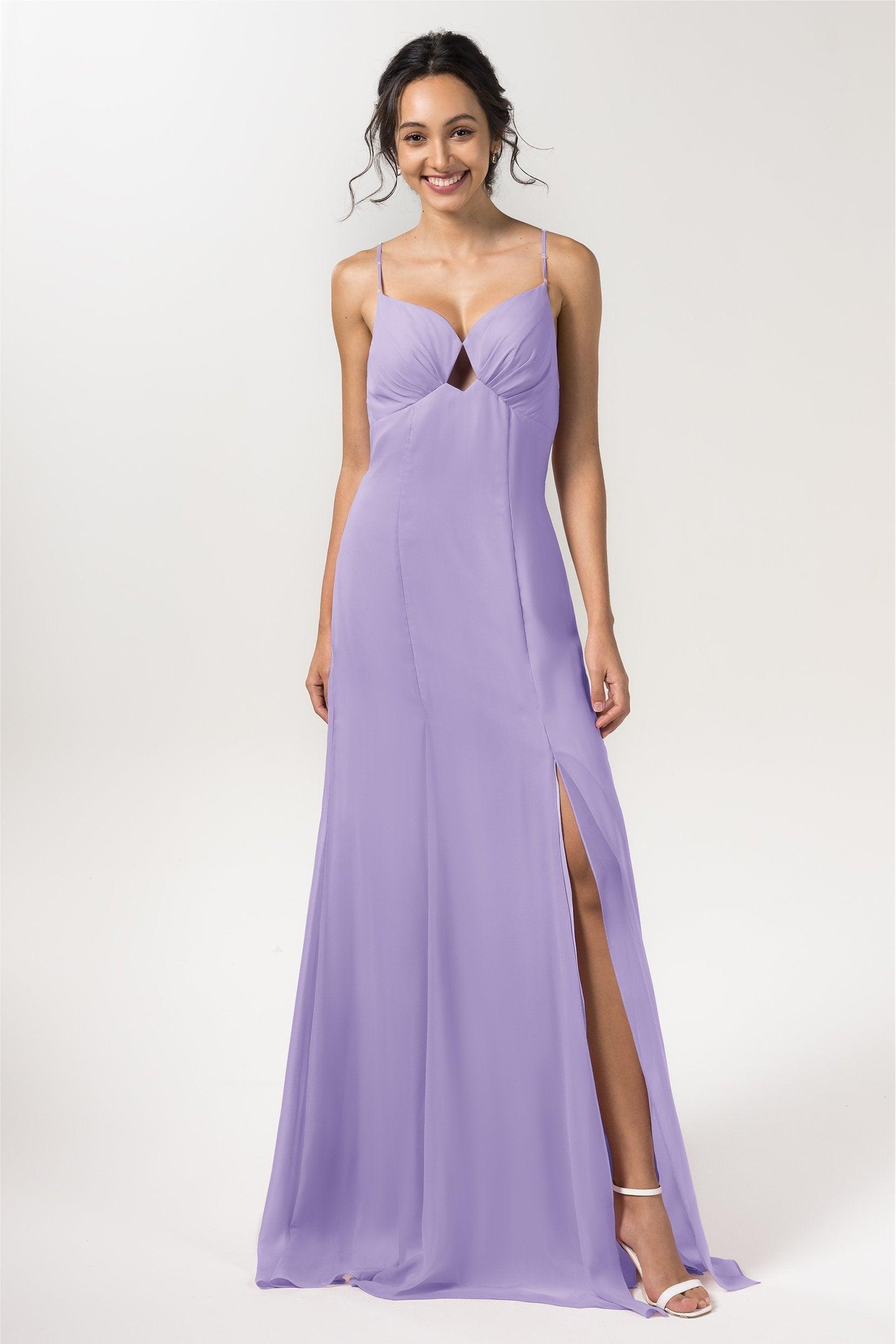Sheath-Column Floor Length Chiffon Bridesmaid Dress CB0556 - COCOMELODY