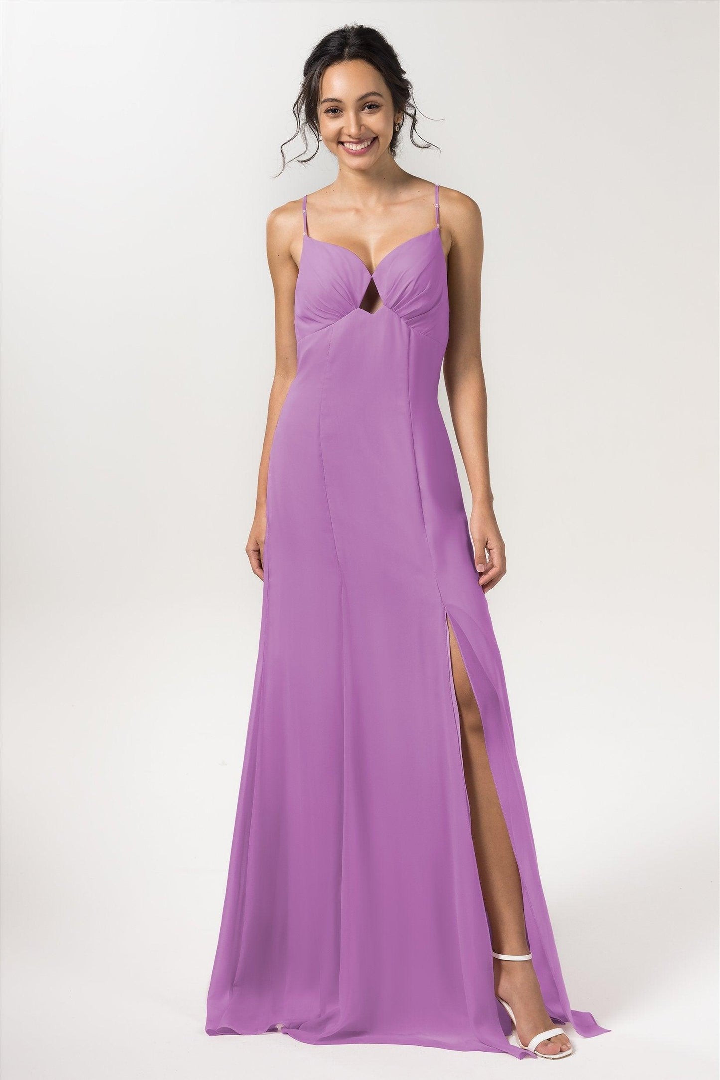 Sheath-Column Floor Length Chiffon Bridesmaid Dress CB0556 - COCOMELODY