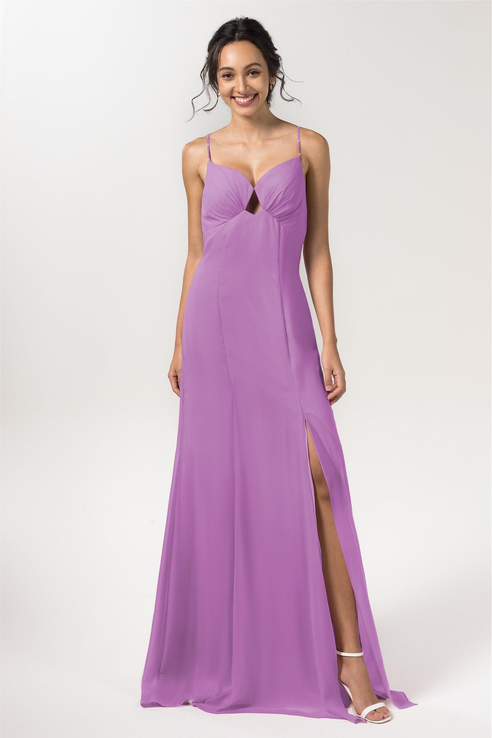 Sheath-Column Floor Length Chiffon Bridesmaid Dress CB0556 - COCOMELODY