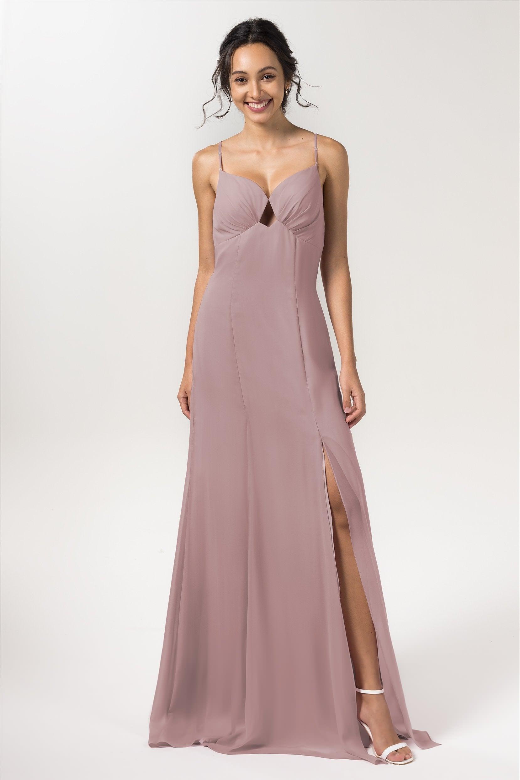 Sheath-Column Floor Length Chiffon Bridesmaid Dress CB0556 - COCOMELODY