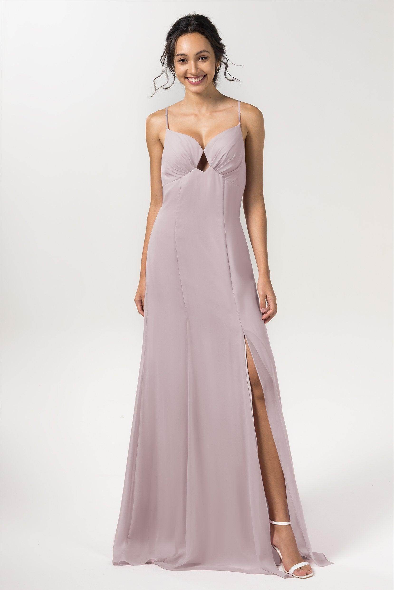 Sheath-Column Floor Length Chiffon Bridesmaid Dress CB0556 - COCOMELODY