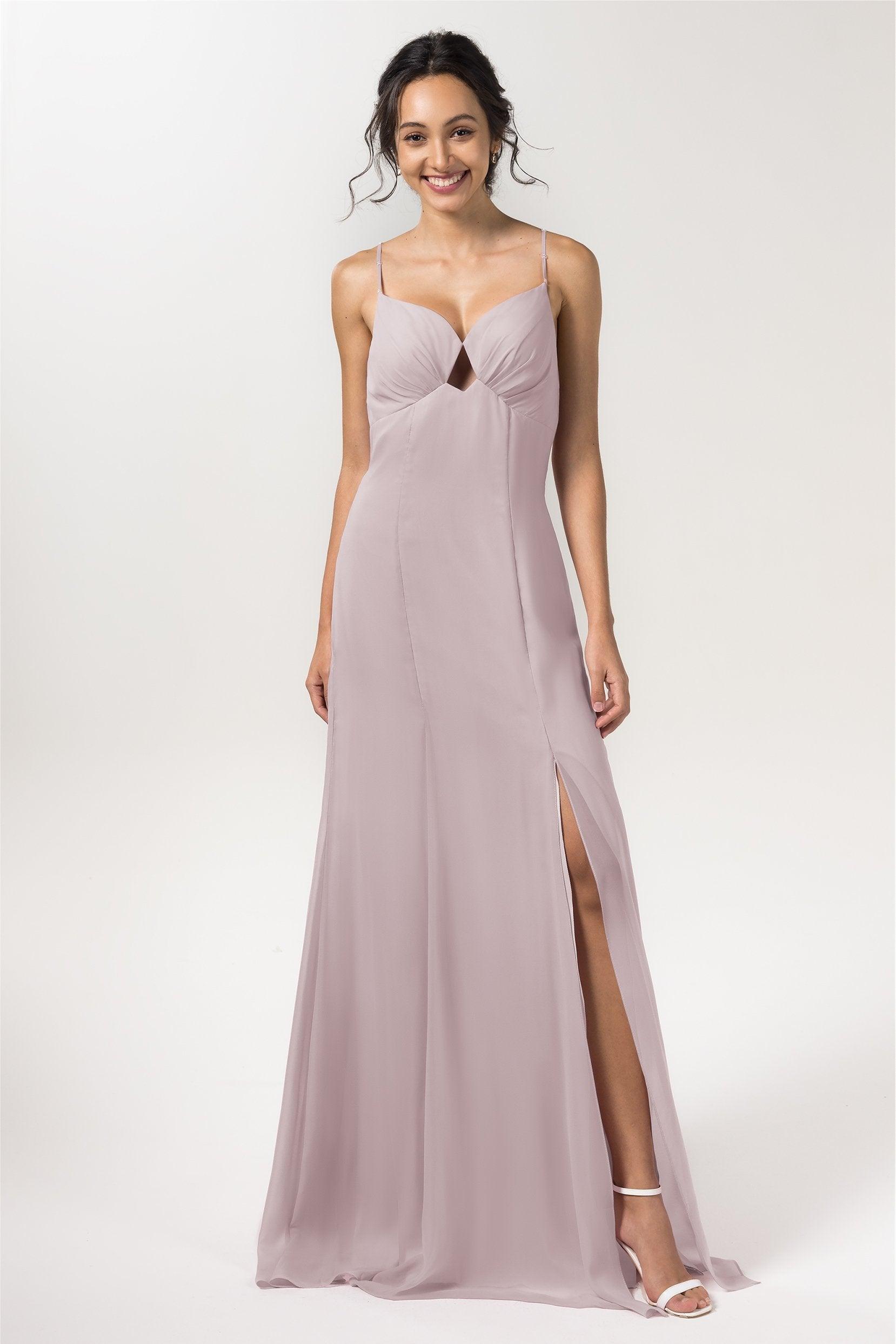 Sheath-Column Floor Length Chiffon Bridesmaid Dress CB0556 - COCOMELODY