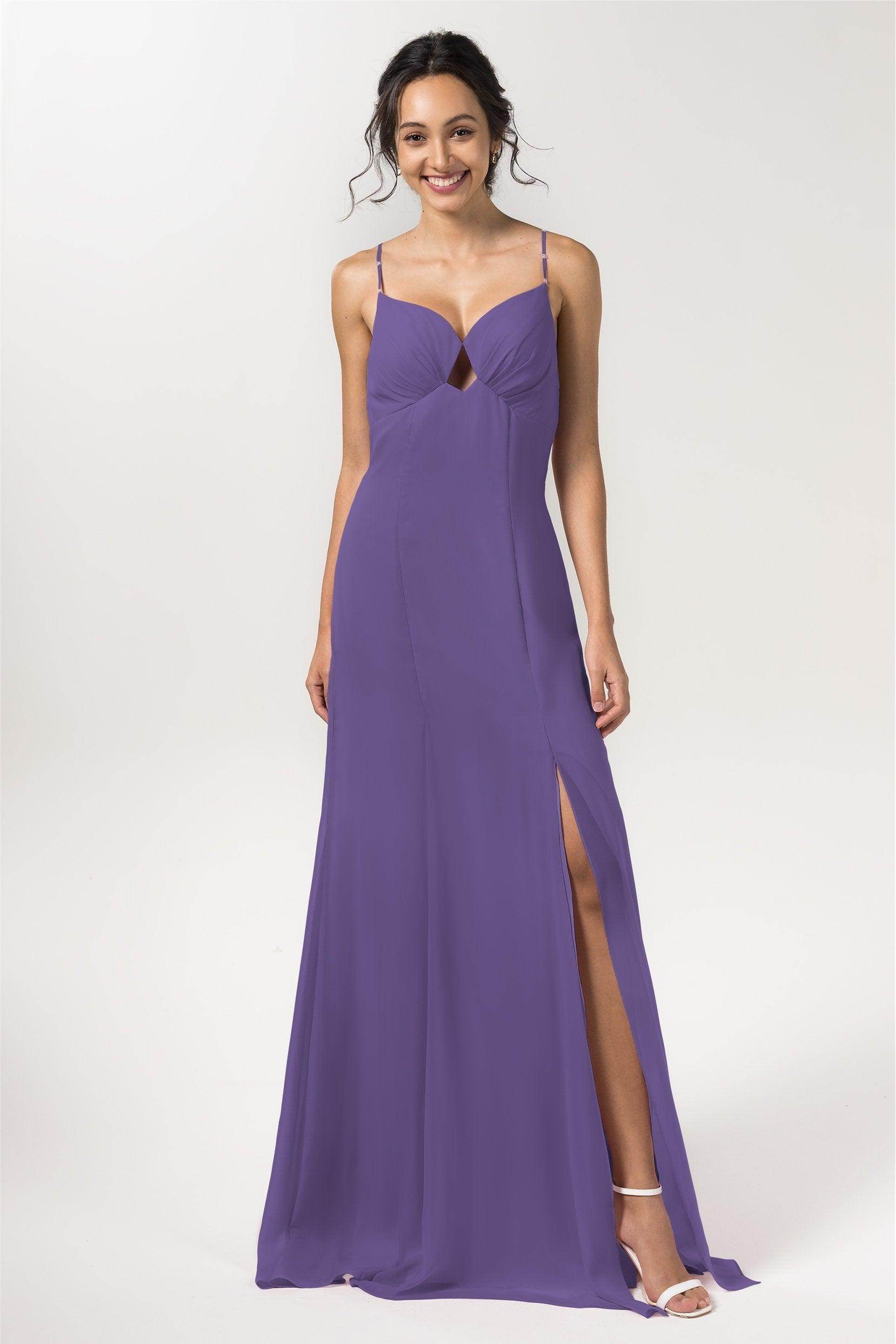 Sheath-Column Floor Length Chiffon Bridesmaid Dress CB0556 - COCOMELODY