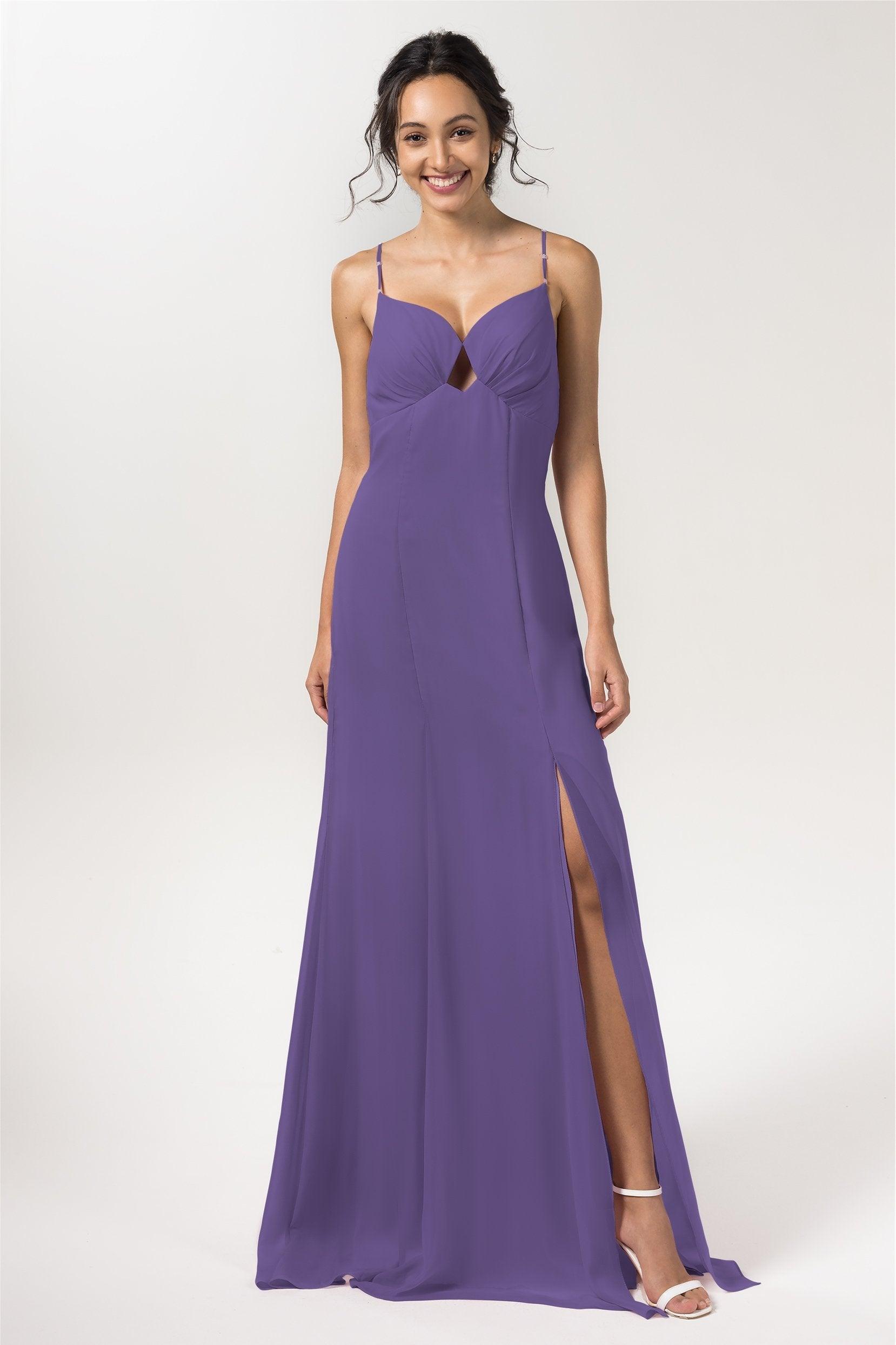 Sheath-Column Floor Length Chiffon Bridesmaid Dress CB0556 - COCOMELODY