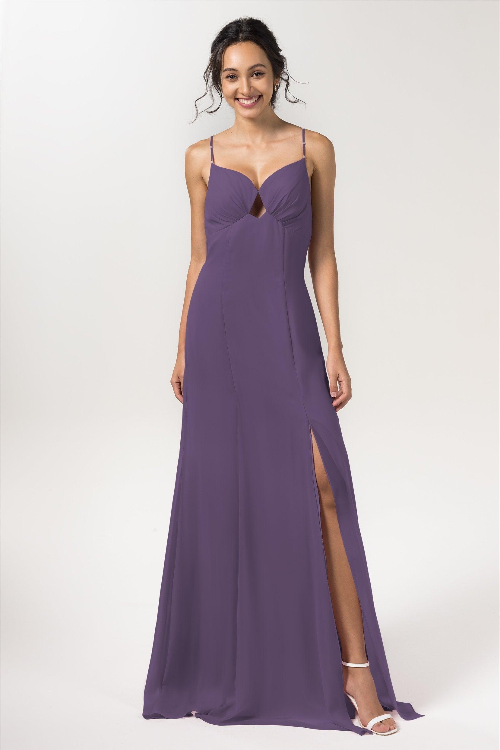 Sheath-Column Floor Length Chiffon Bridesmaid Dress CB0556 - COCOMELODY