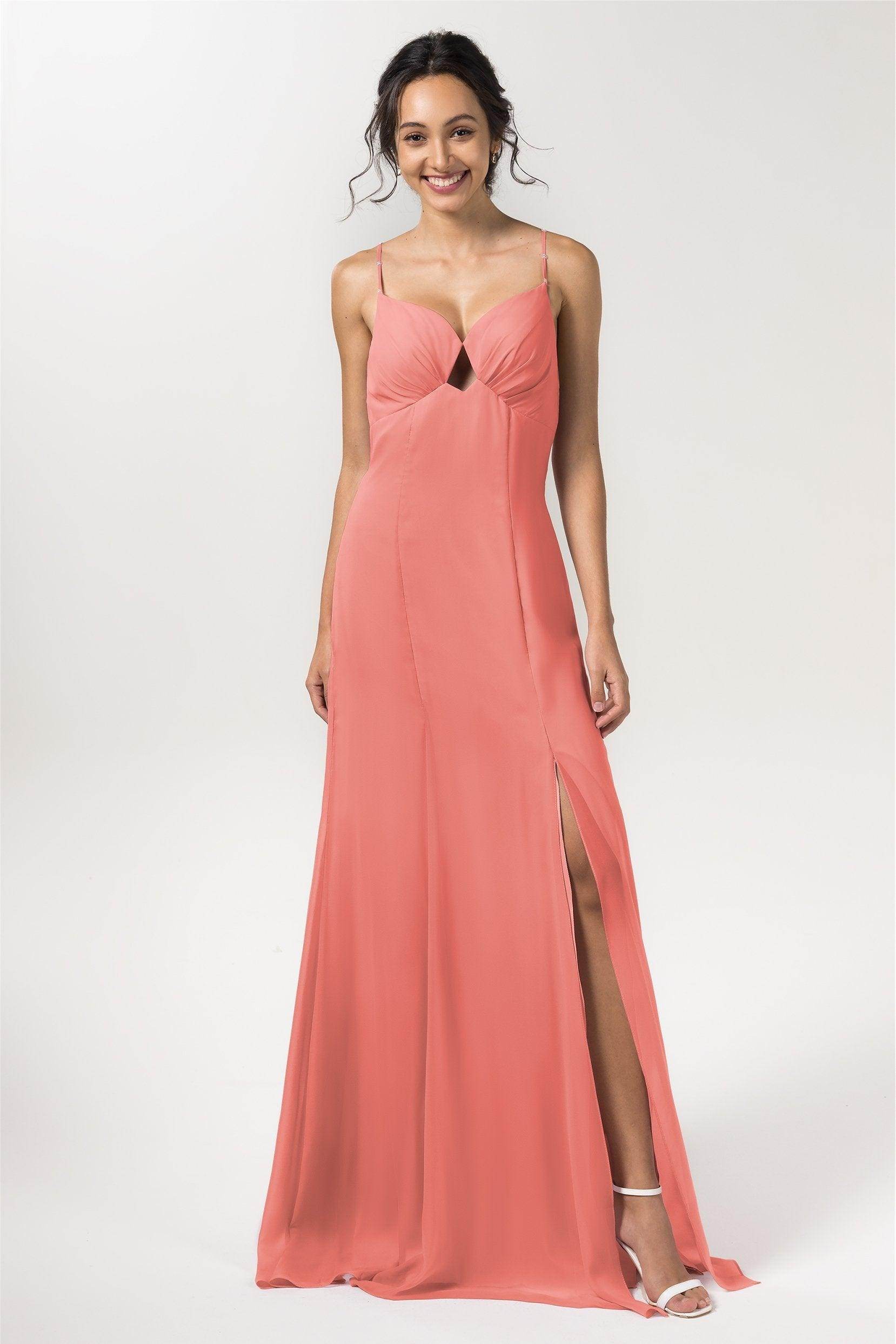 Sheath-Column Floor Length Chiffon Bridesmaid Dress CB0556 - COCOMELODY