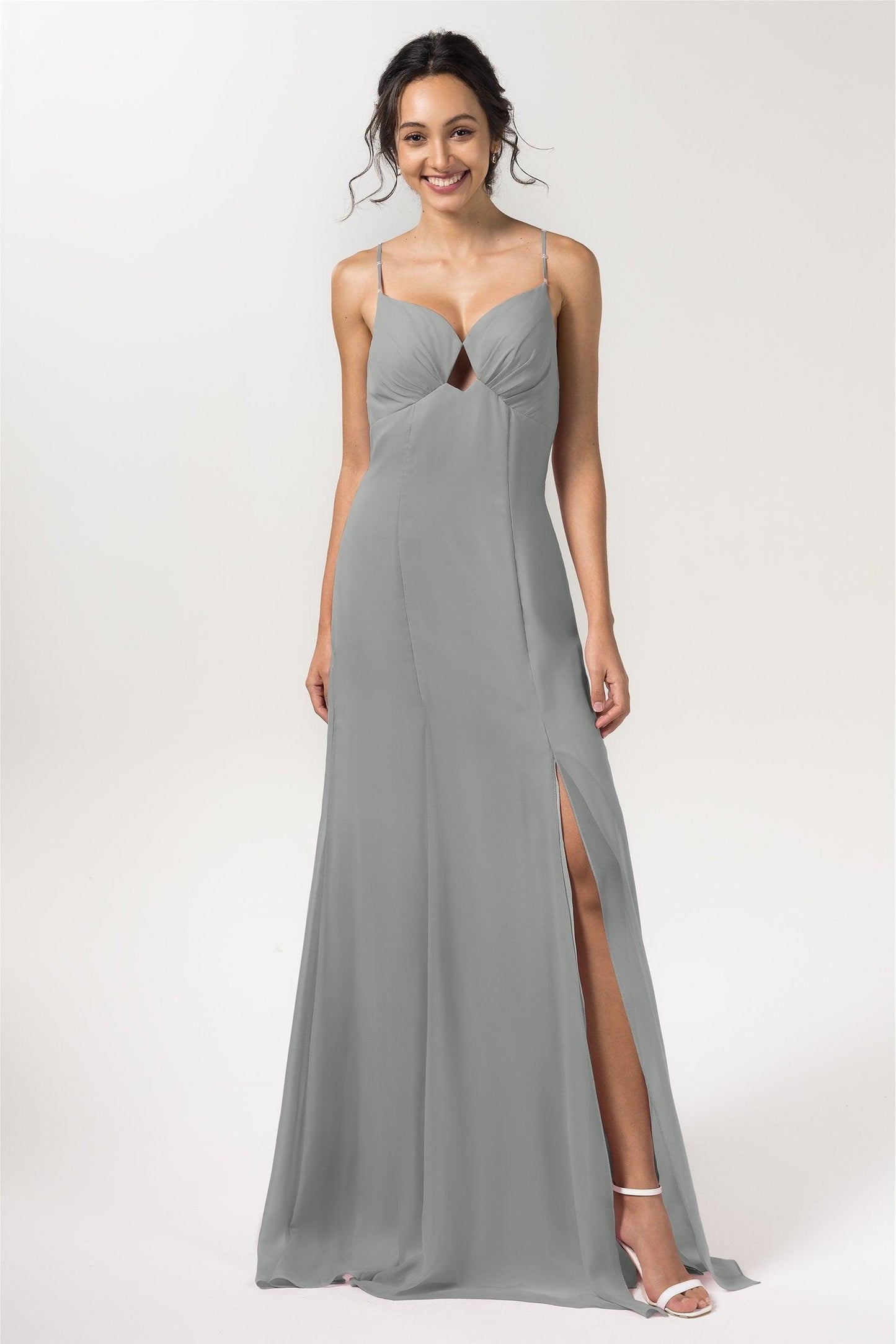 Sheath-Column Floor Length Chiffon Bridesmaid Dress CB0556 - COCOMELODY