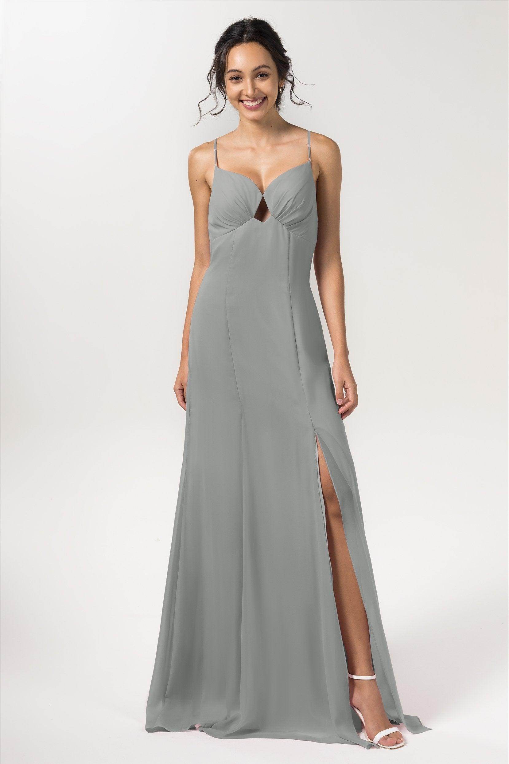Sheath-Column Floor Length Chiffon Bridesmaid Dress CB0556 - COCOMELODY