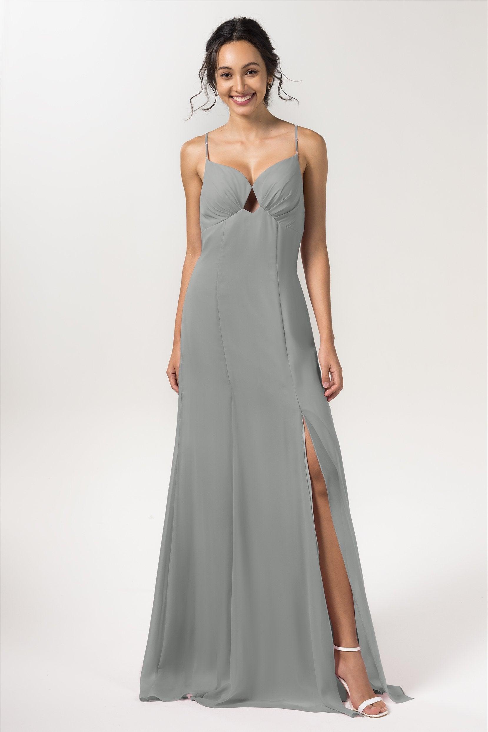 Sheath-Column Floor Length Chiffon Bridesmaid Dress CB0556 - COCOMELODY