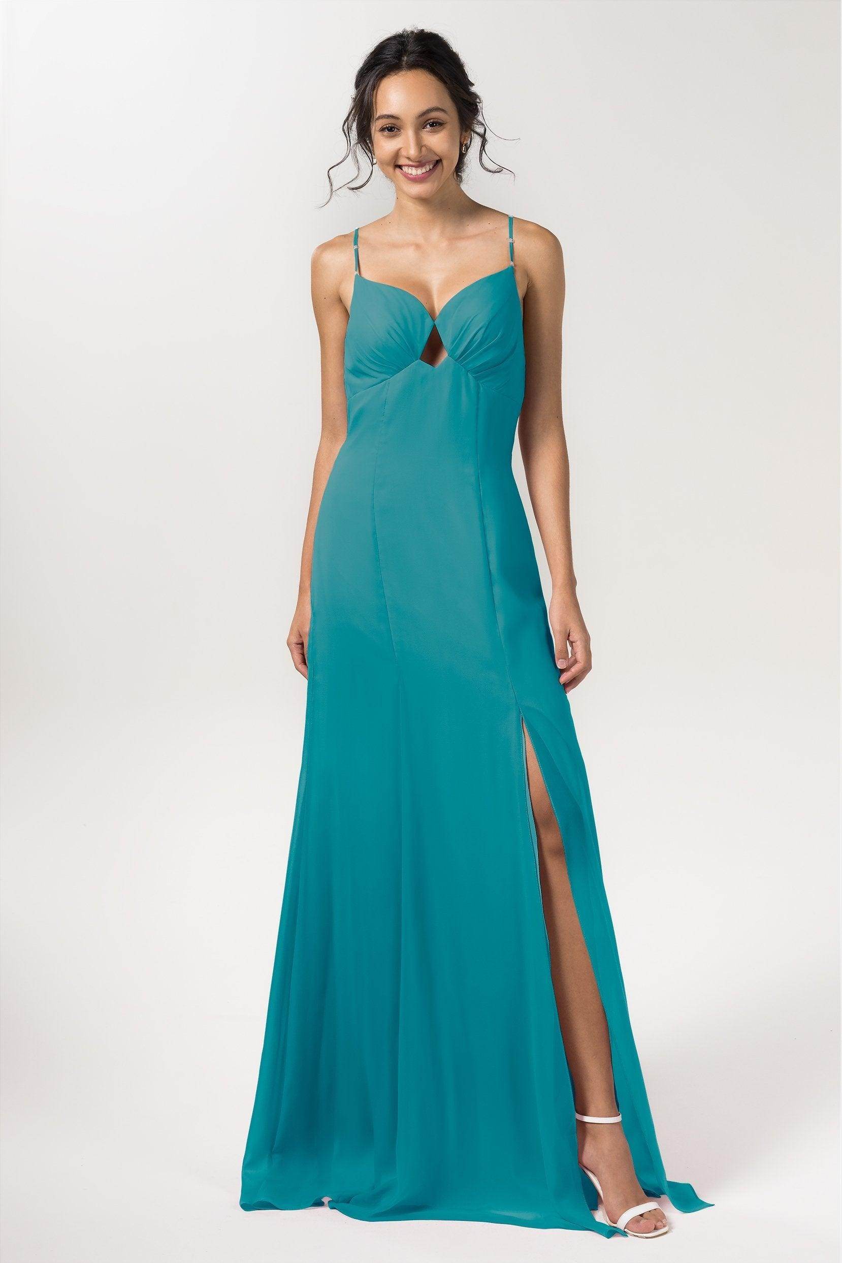 Sheath-Column Floor Length Chiffon Bridesmaid Dress CB0556 - COCOMELODY