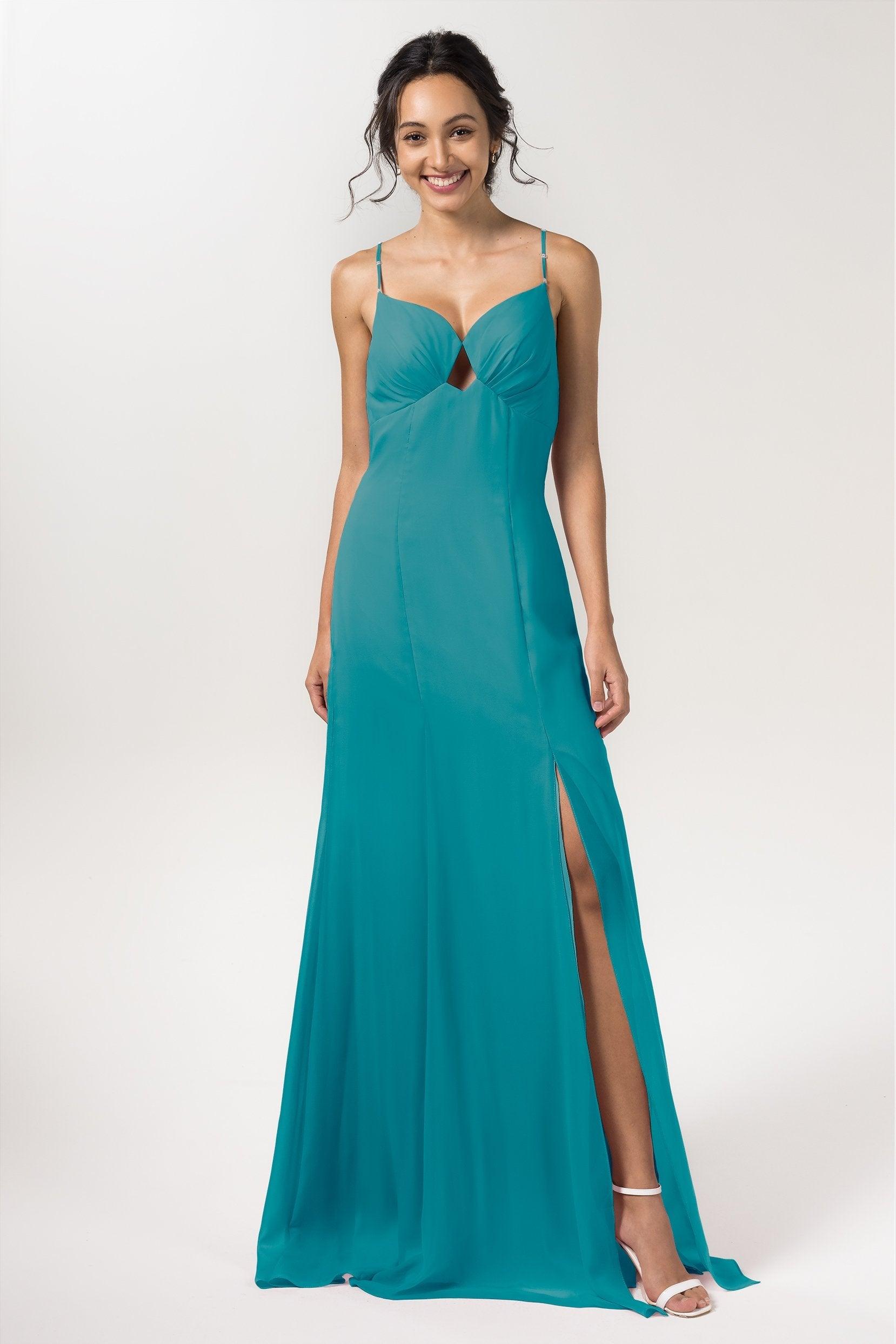 Sheath-Column Floor Length Chiffon Bridesmaid Dress CB0556 - COCOMELODY