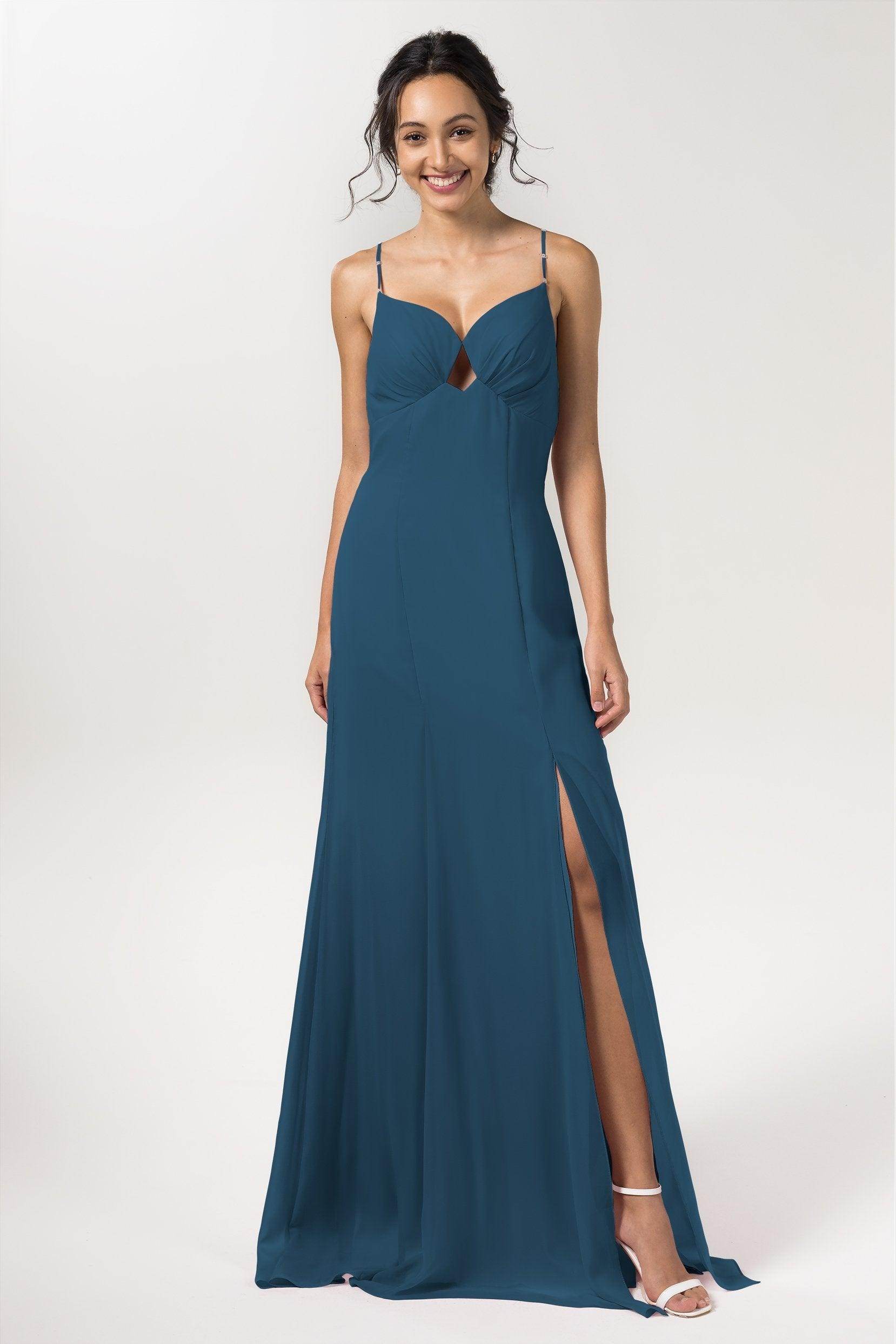 Sheath-Column Floor Length Chiffon Bridesmaid Dress CB0556 - COCOMELODY